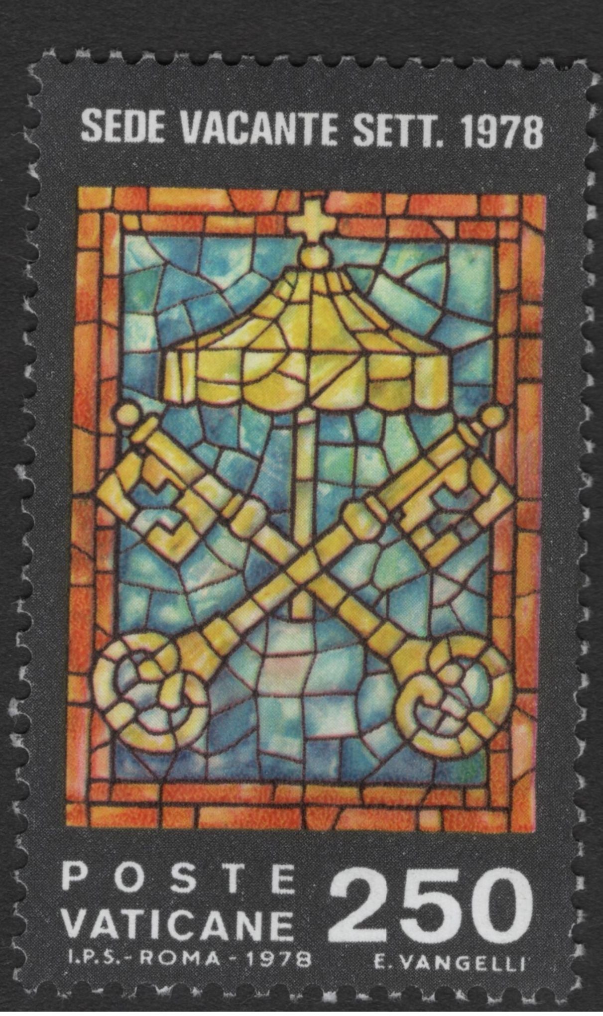 SCG11221 - Vatican City – Sede Vacante Stained Glass Keys Set (1978)