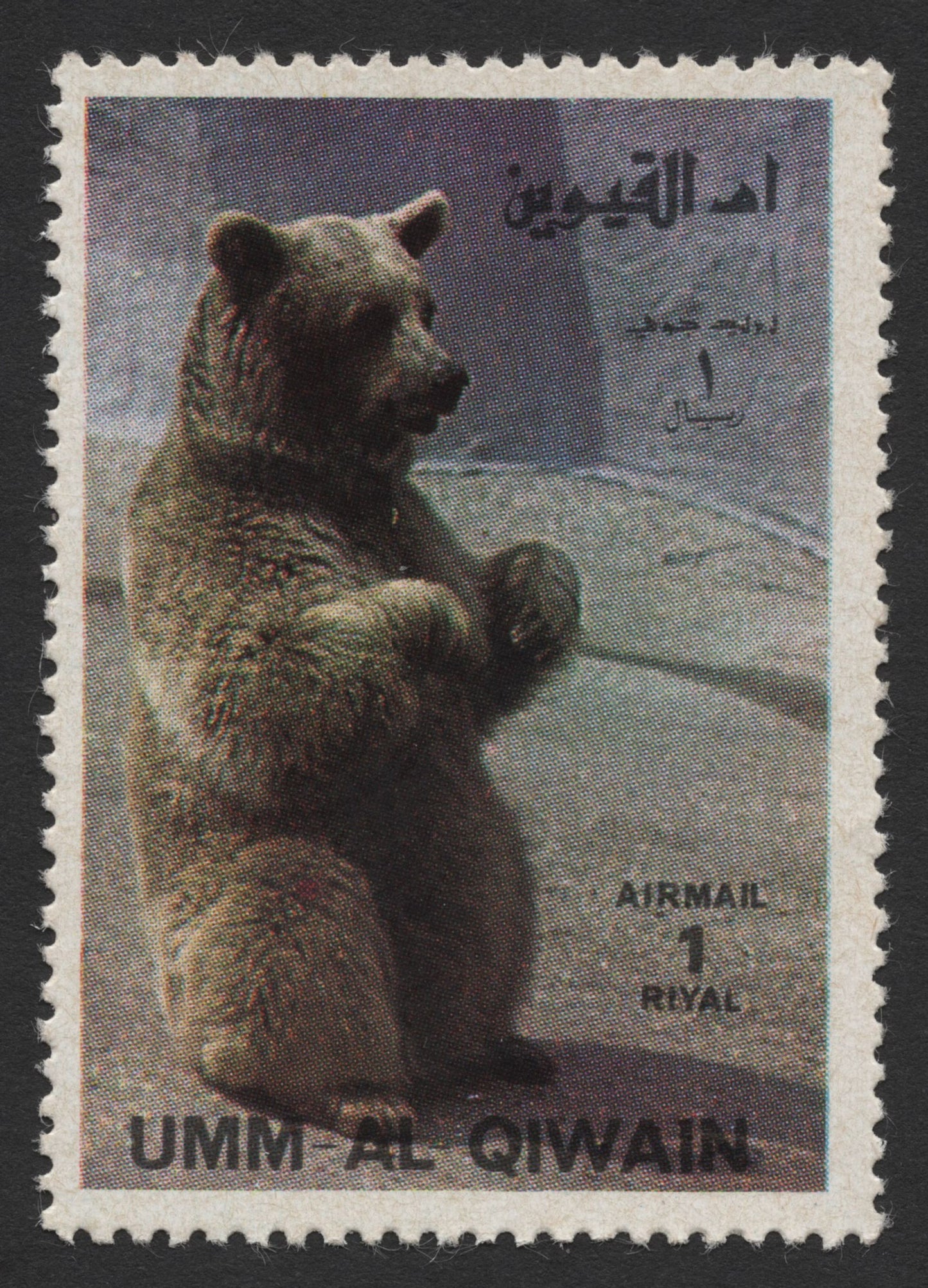 SCG439 - Umm Al-Qiwain Airmail Brown Bear Stamp (1 Riyal)