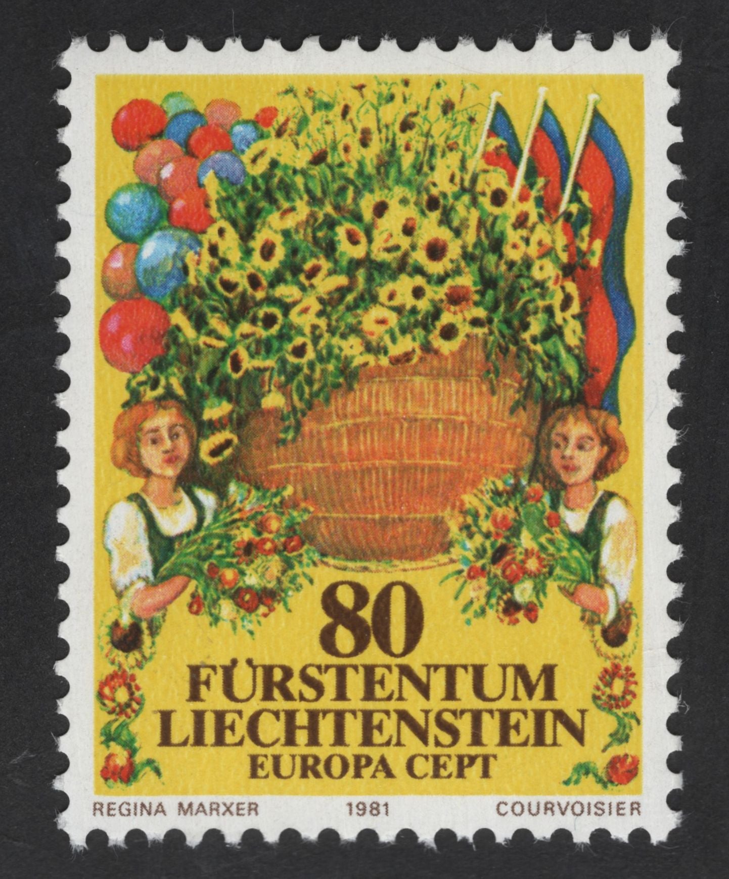 SCG13416 - Liechtenstein 1981 Europa CEPT – Harvest Basket Folk Festival (80 Rappen)
