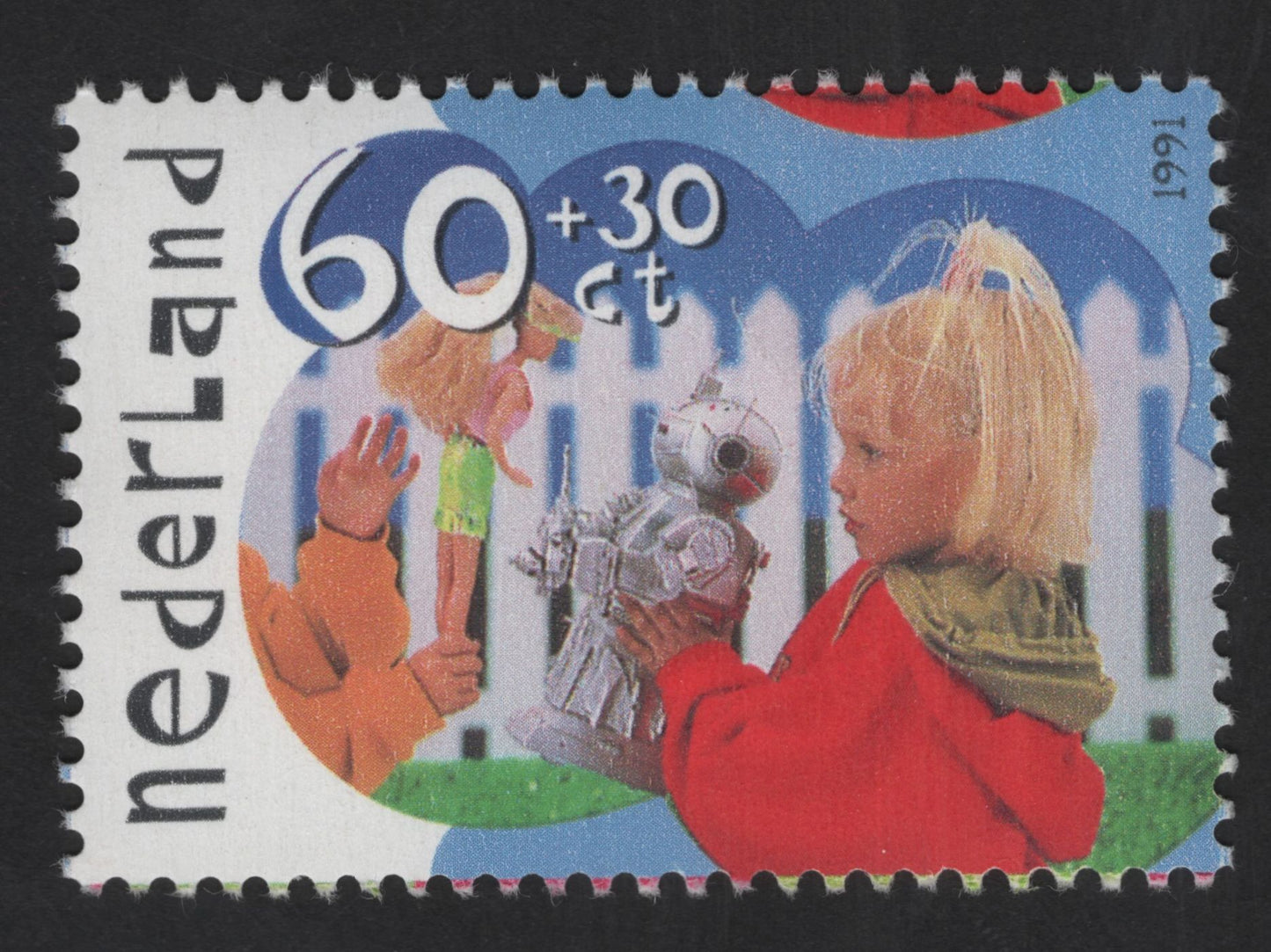SCG13402 - Netherlands 1991 Kinderzegel – Children with Toys (60+30 ct)