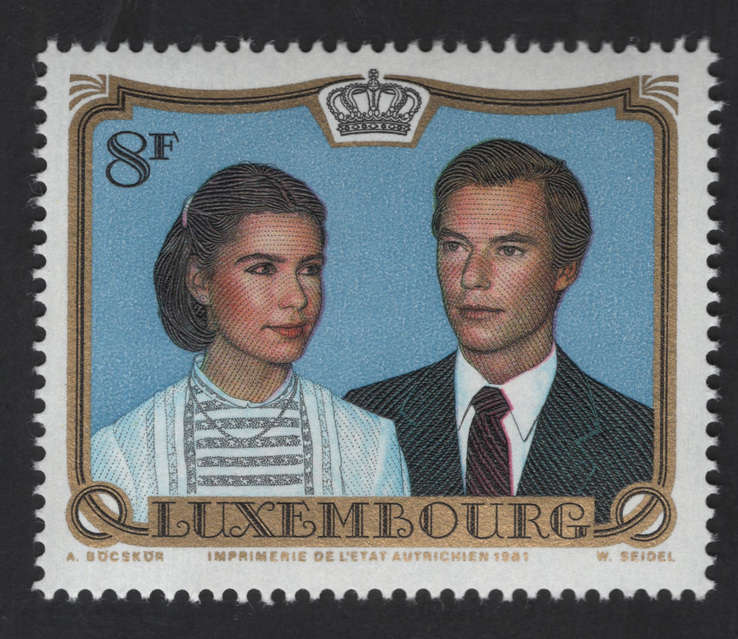 SCG13511 - Luxembourg 8F Royal Wedding Stamp – Grand Duke Henri & Maria Teresa (1981)