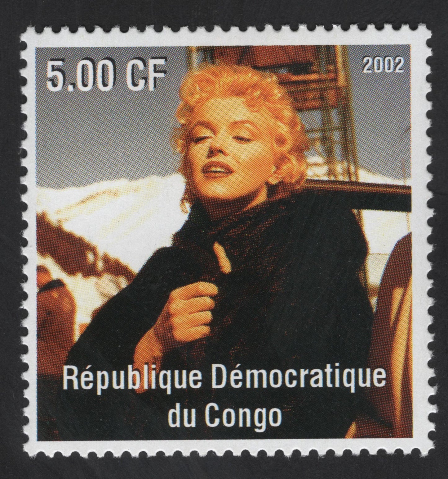 SCG13513 - Marilyn Monroe Film Legend Stamp – DR Congo 2002 (5.00 CF)