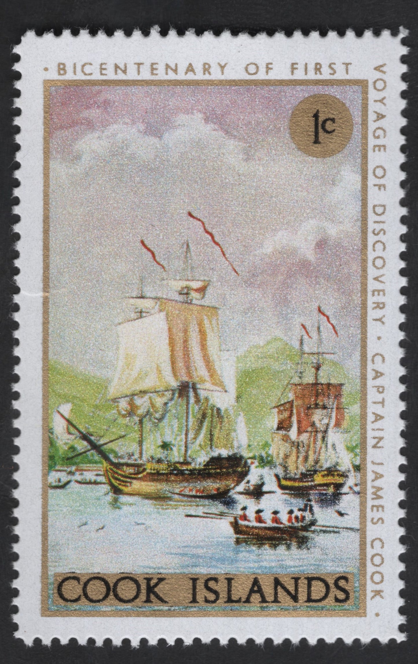SCG13517 - Cook Islands 1c Bicentenary of Captain James Cook’s Voyage of Discovery