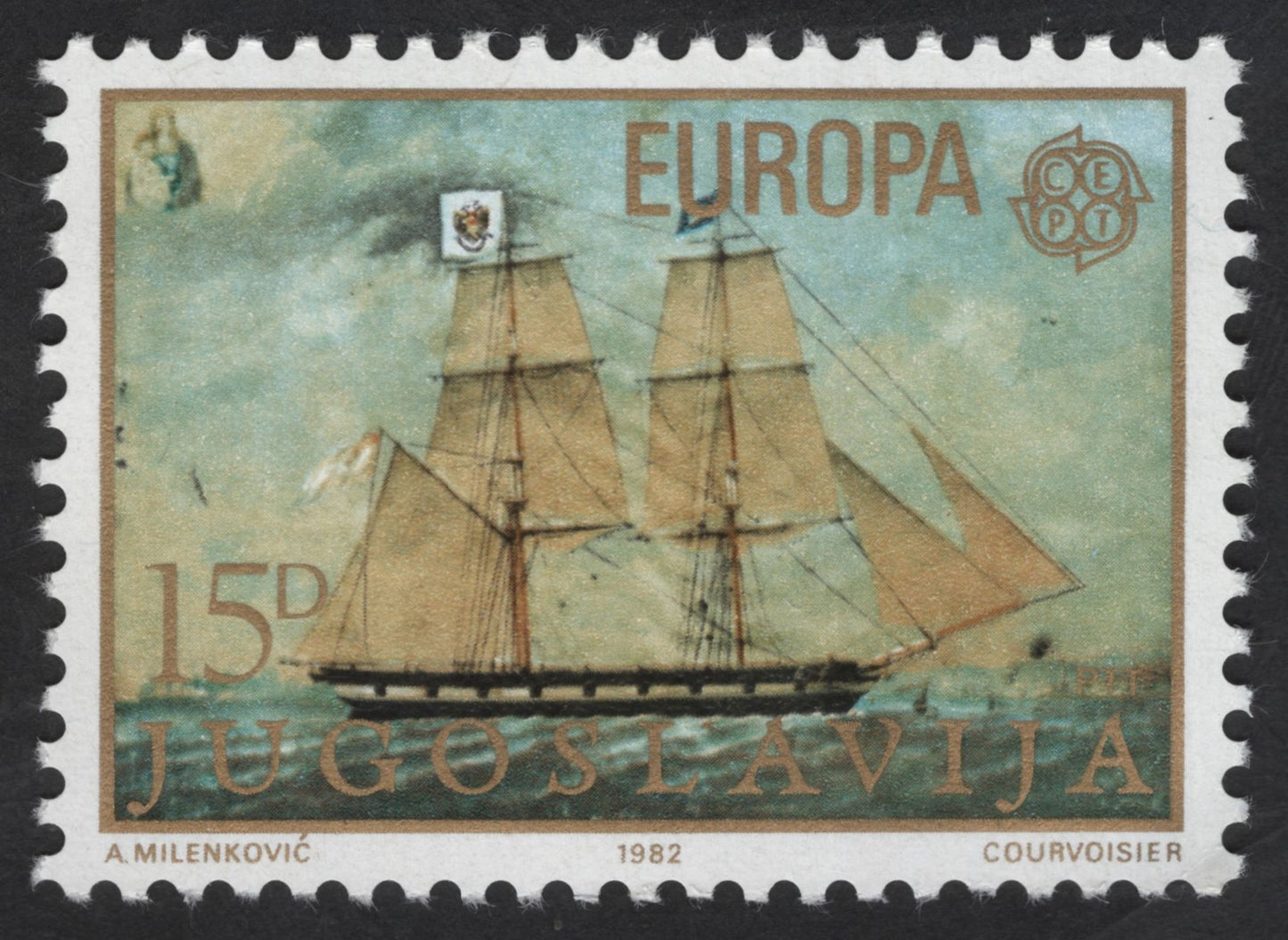 SCG12353 - Yugoslavia 1982 Europa CEPT – Historic Sailing Ship (15 Dinara)