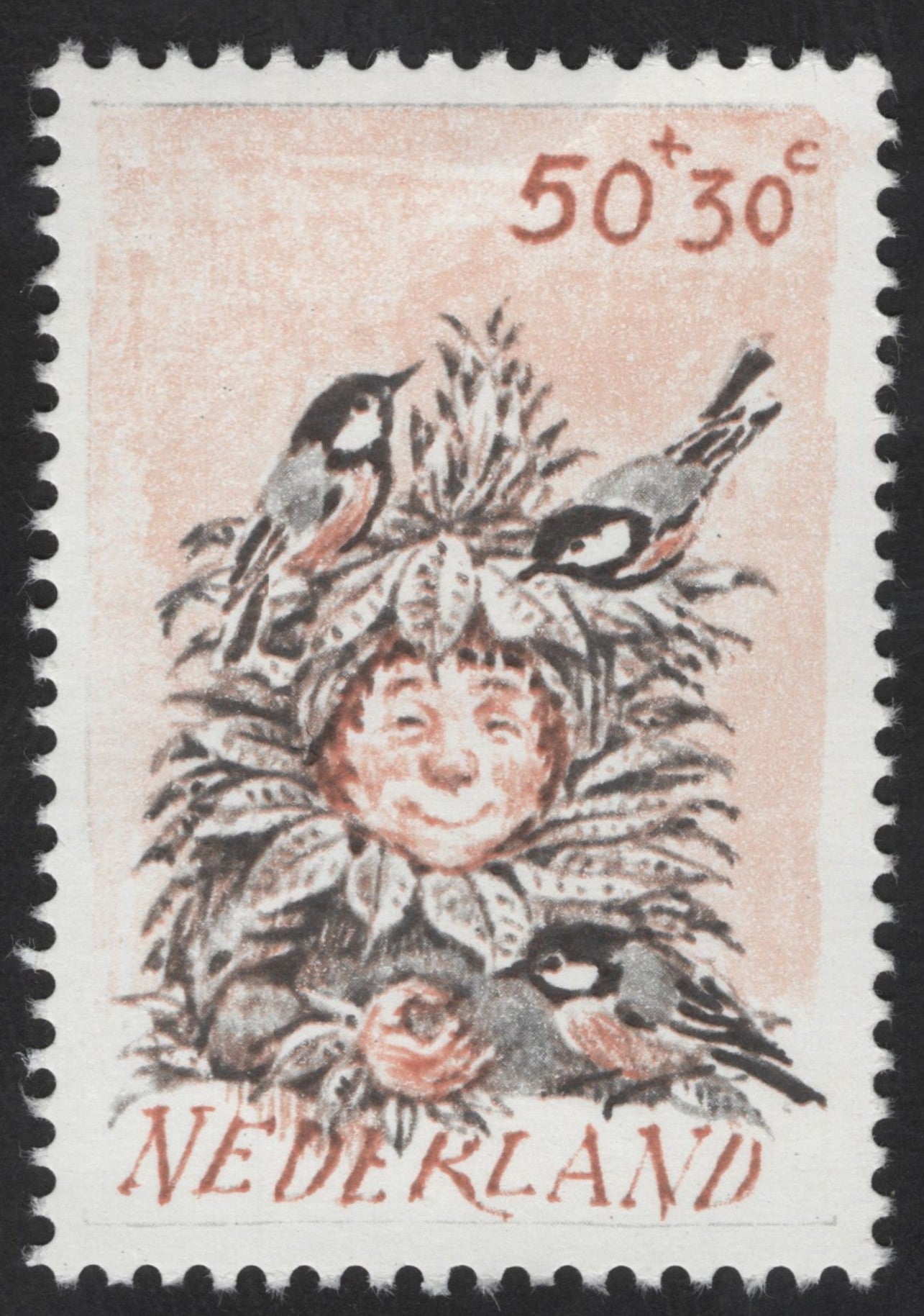 SCG12355 - Netherlands 1994 Kinderzegel – Child with Birds (50c + 30c)