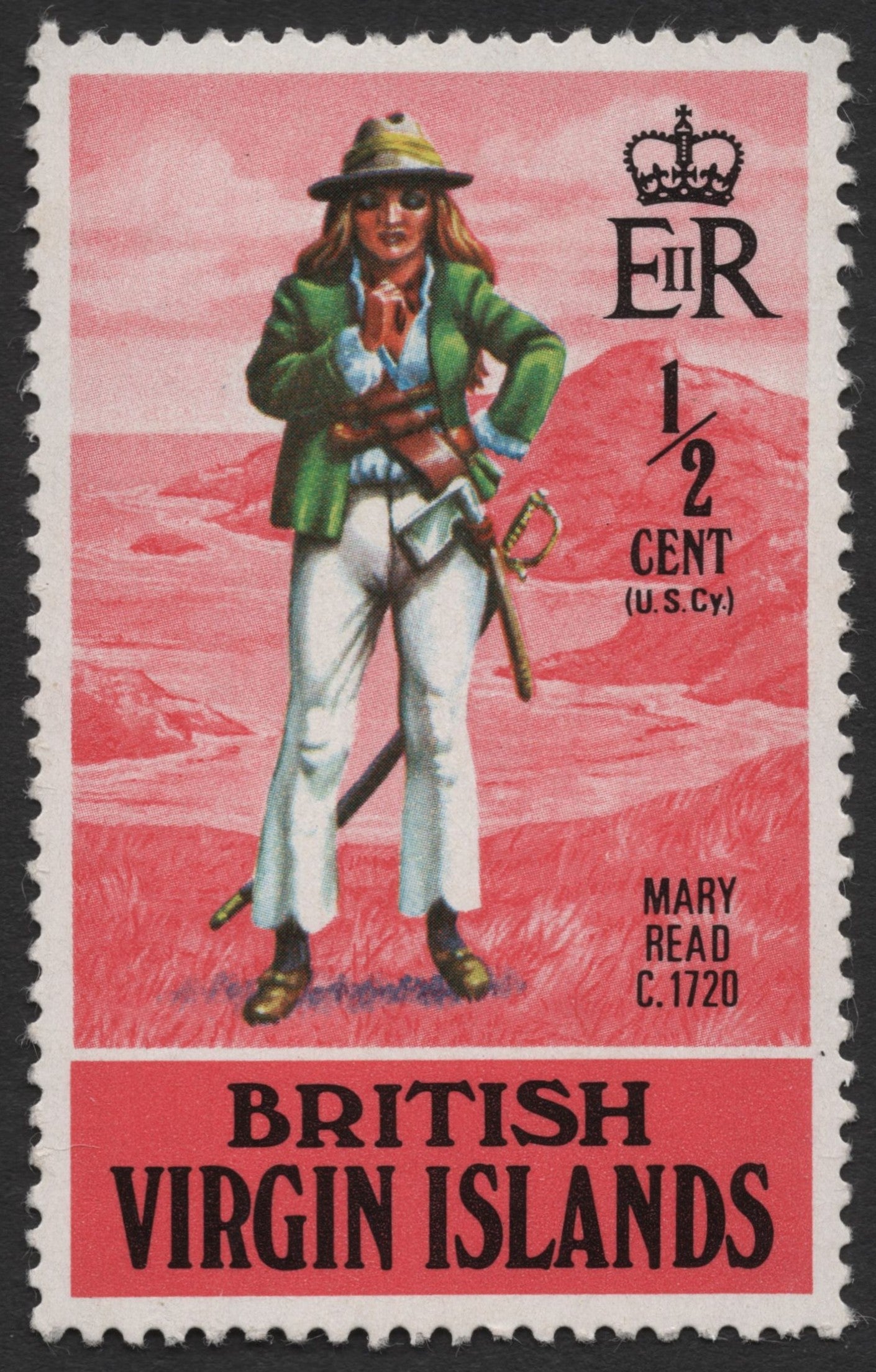 SCG2170 - British Virgin Islands ½ Cent Mary Read Stamp (c.1720)