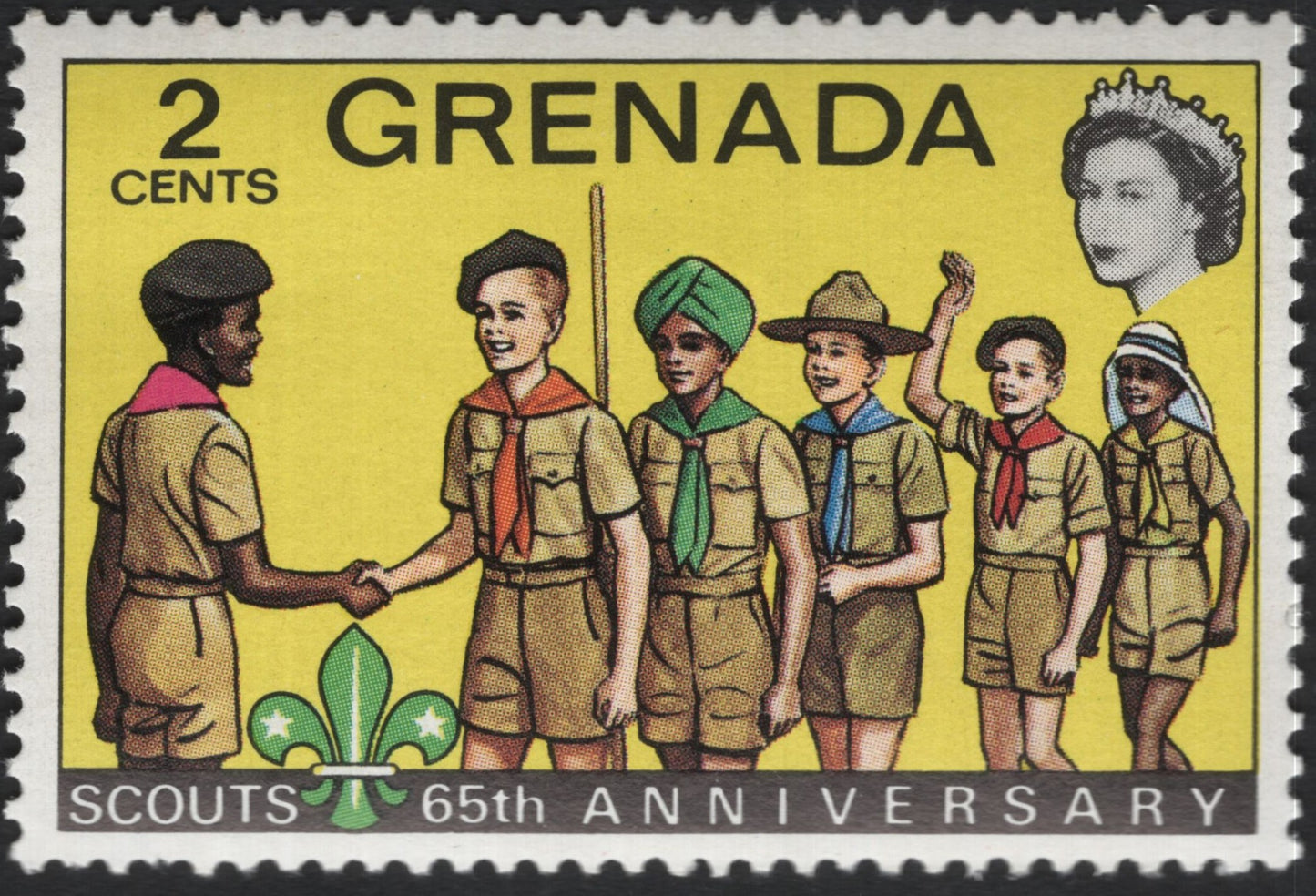 SCG11034 - Grenada 1972 – Scouts 65th Anniversary | 2¢ Boy Scouts Commemorative Stamp