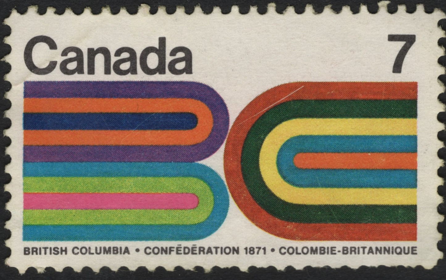 SCG11026 - Canada 1971 – British Columbia Confederation Centennial, 7¢ Commemorative Stamp