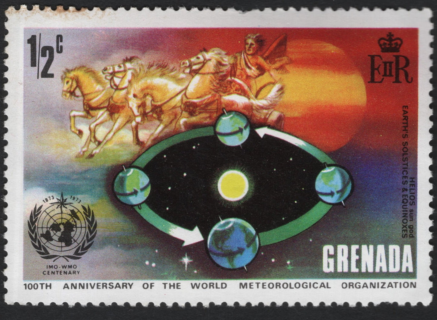 SCG11048 - Grenada – 1973 World Meteorological Organization Centenary (Helios & Earth’s Solstices), 1½c