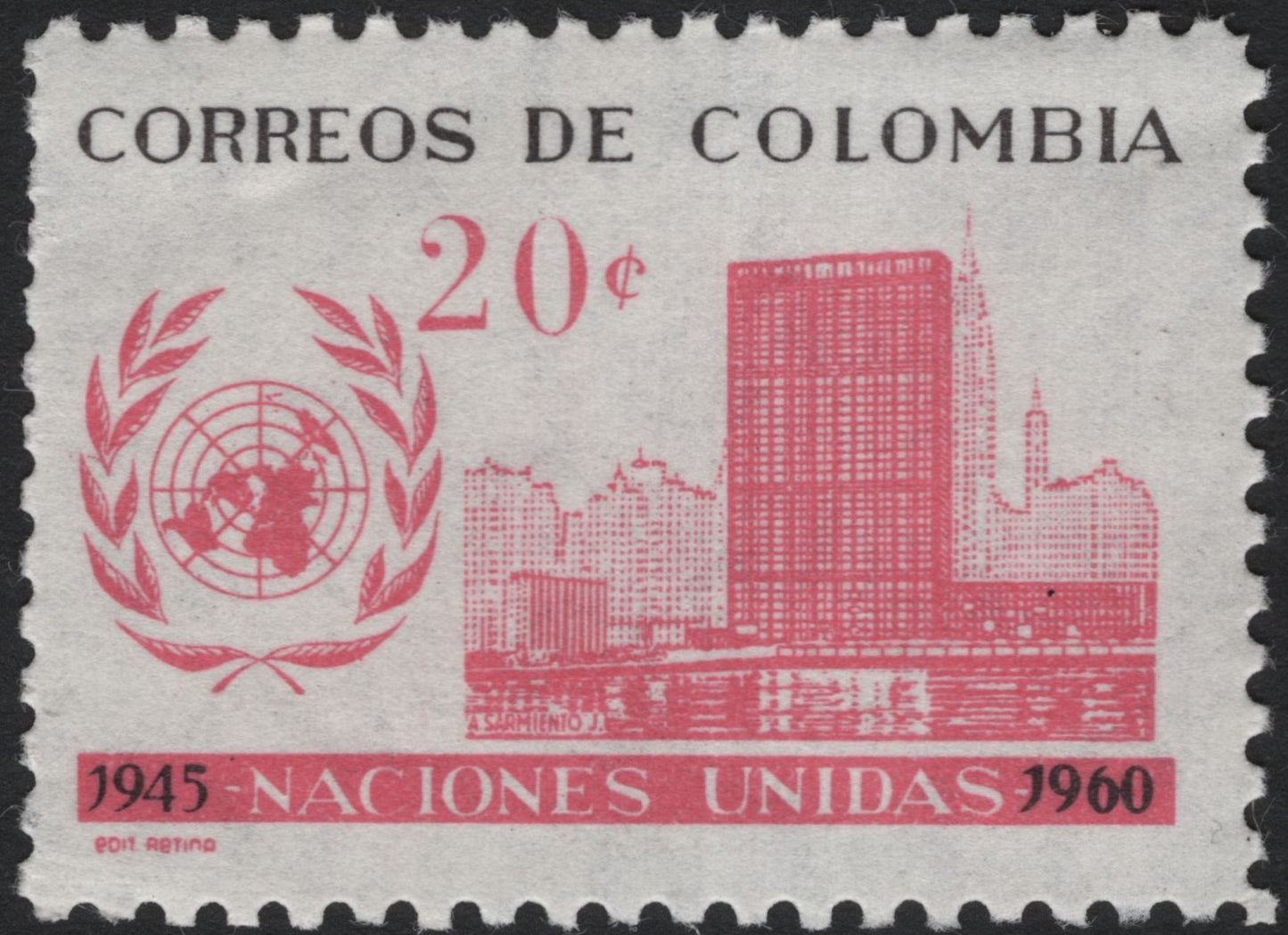SCG7508 - Colombia 1960 – 15th Anniversary of the United Nations (20 Centavos)