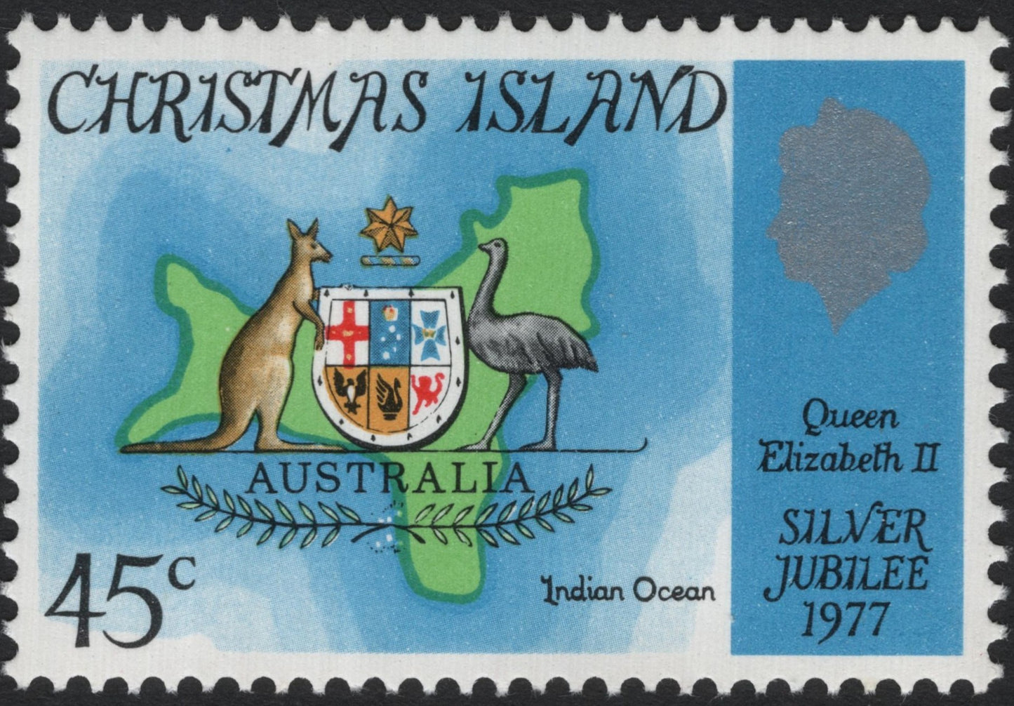 SCG7510 - Christmas Island 45c – Queen Elizabeth II Silver Jubilee (1977)