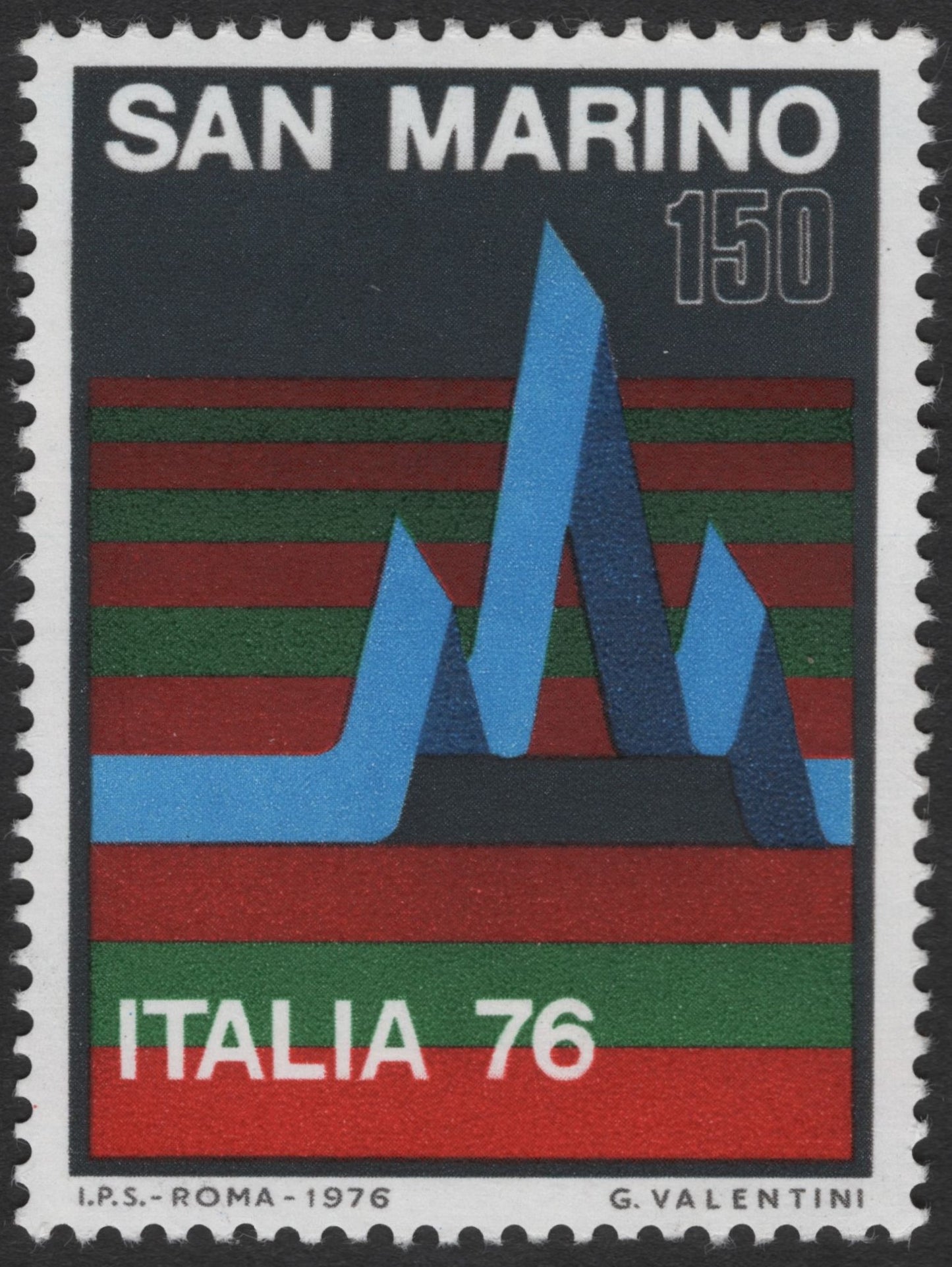 SCG2197 - San Marino 1976 ITALIA 76 Stamp – International Philatelic Exhibition