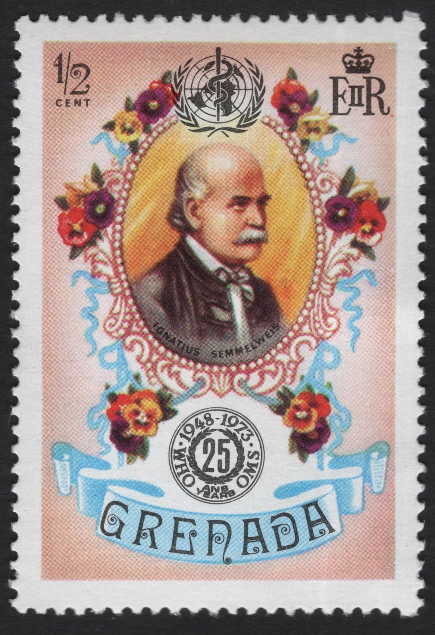 SCG11016 - Grenada 1973 – Ignaz Semmelweis | WHO 25th Anniversary Commemorative (½ Cent)
