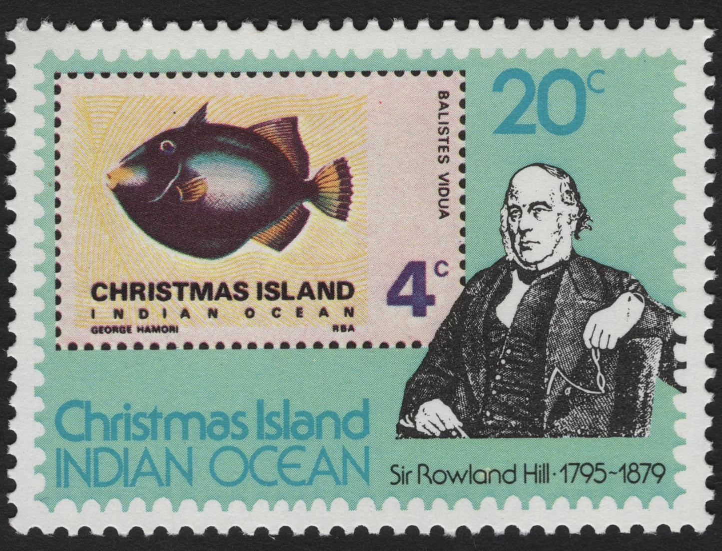SCG7499 - Philatelic Entry: Christmas Island 1979 – Sir Rowland Hill & Balistes Vidua