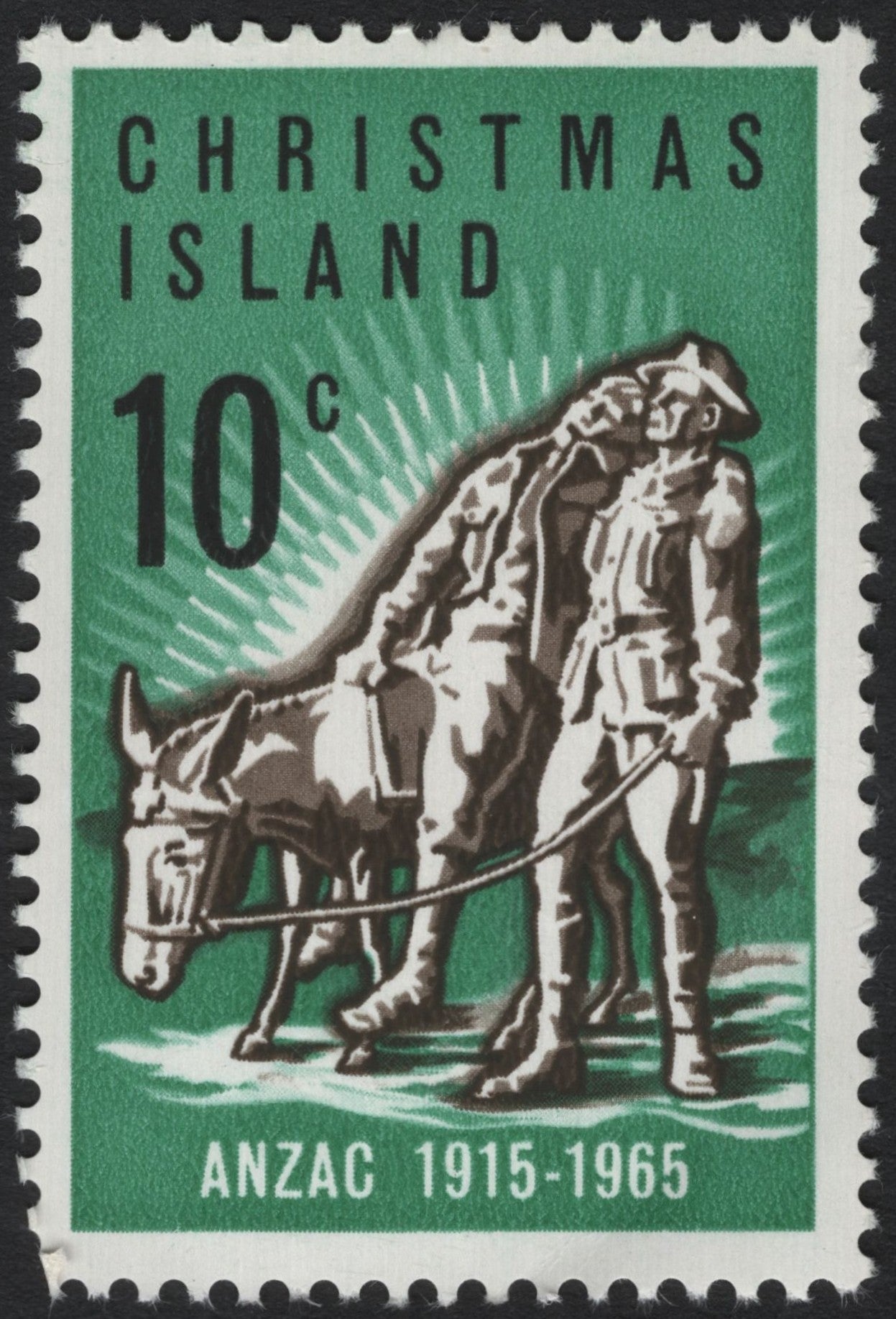 SCG7617 - Christmas Island 10c ANZAC 1915–1965 Commemorative Stamp