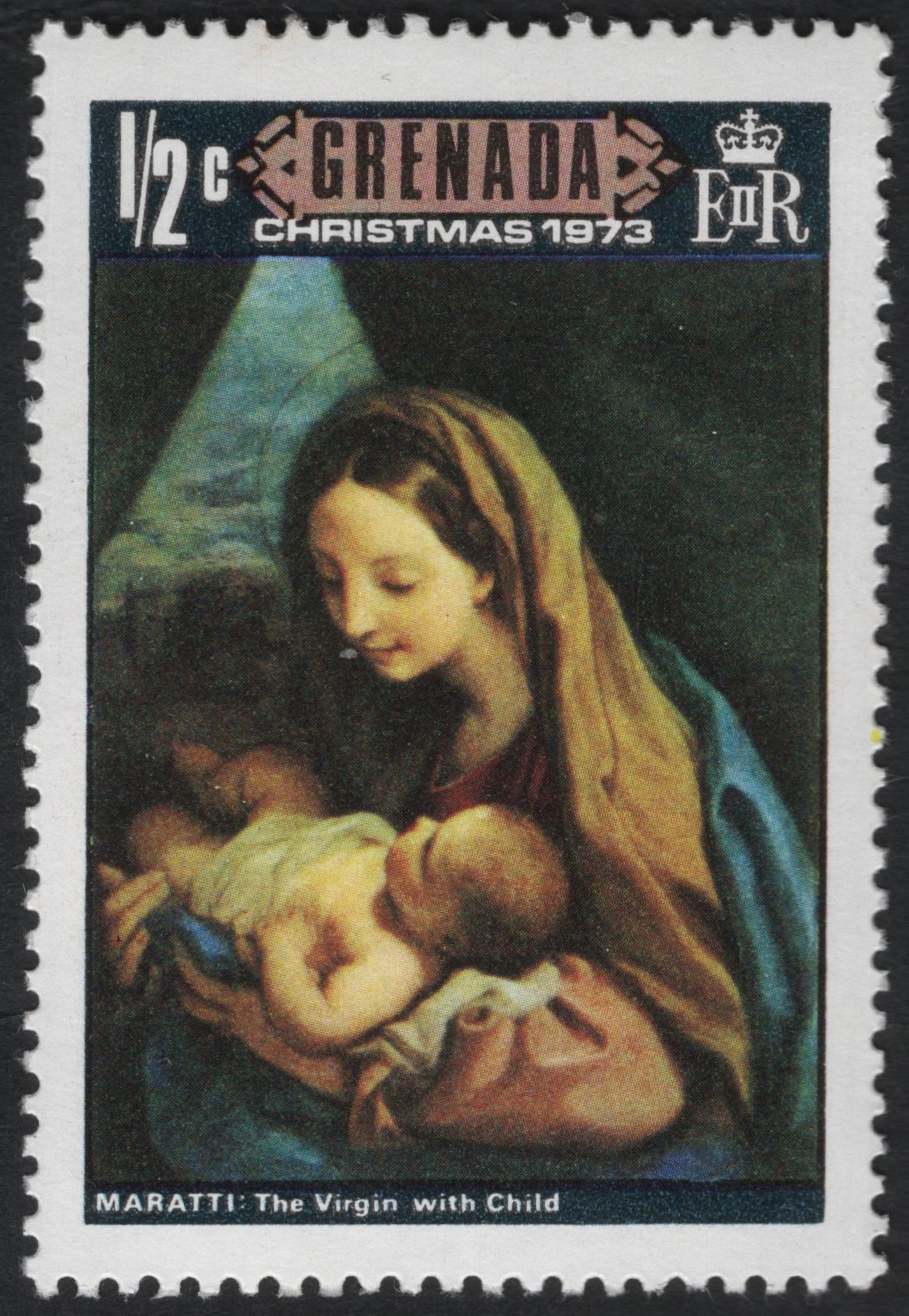 SCG11003 - Grenada 1973 Christmas – “The Virgin with Child” by Carlo Maratti – ½c Commemorative Stamp