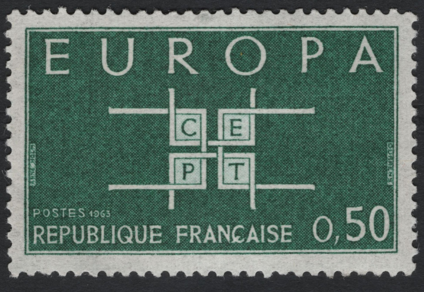 SCG7552 - France 1963 Europa CEPT 0.50 Fr Green – Symbol of European Unity