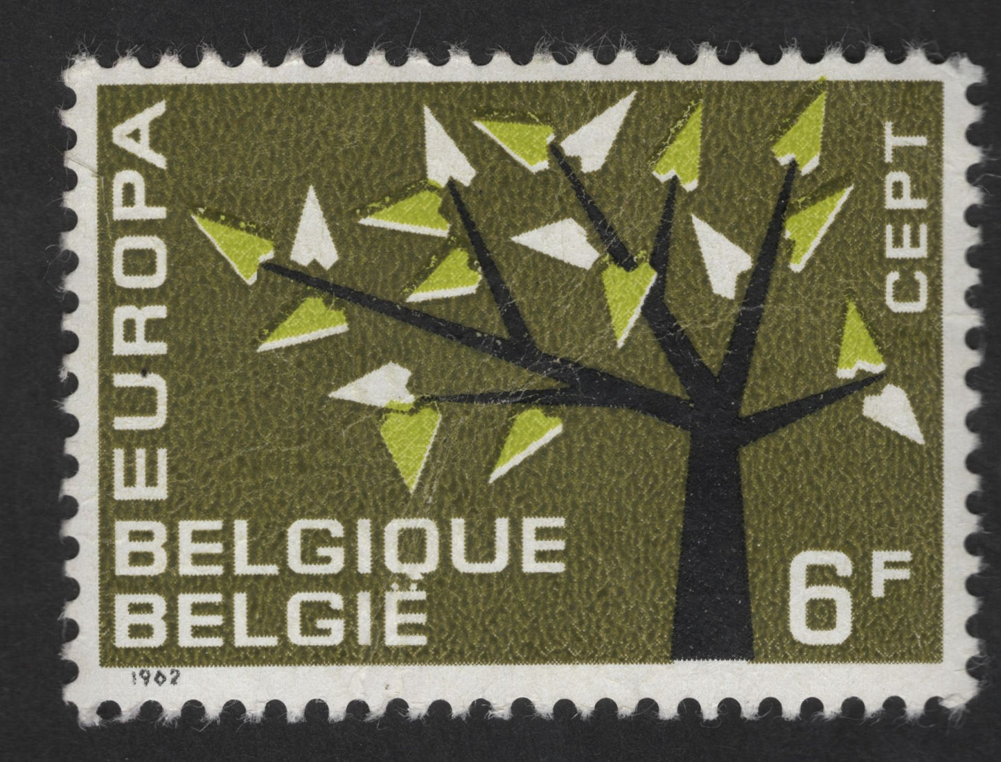 SCG12719 - Belgium 1962 Europa CEPT – Unity Tree 6 Francs Stamp