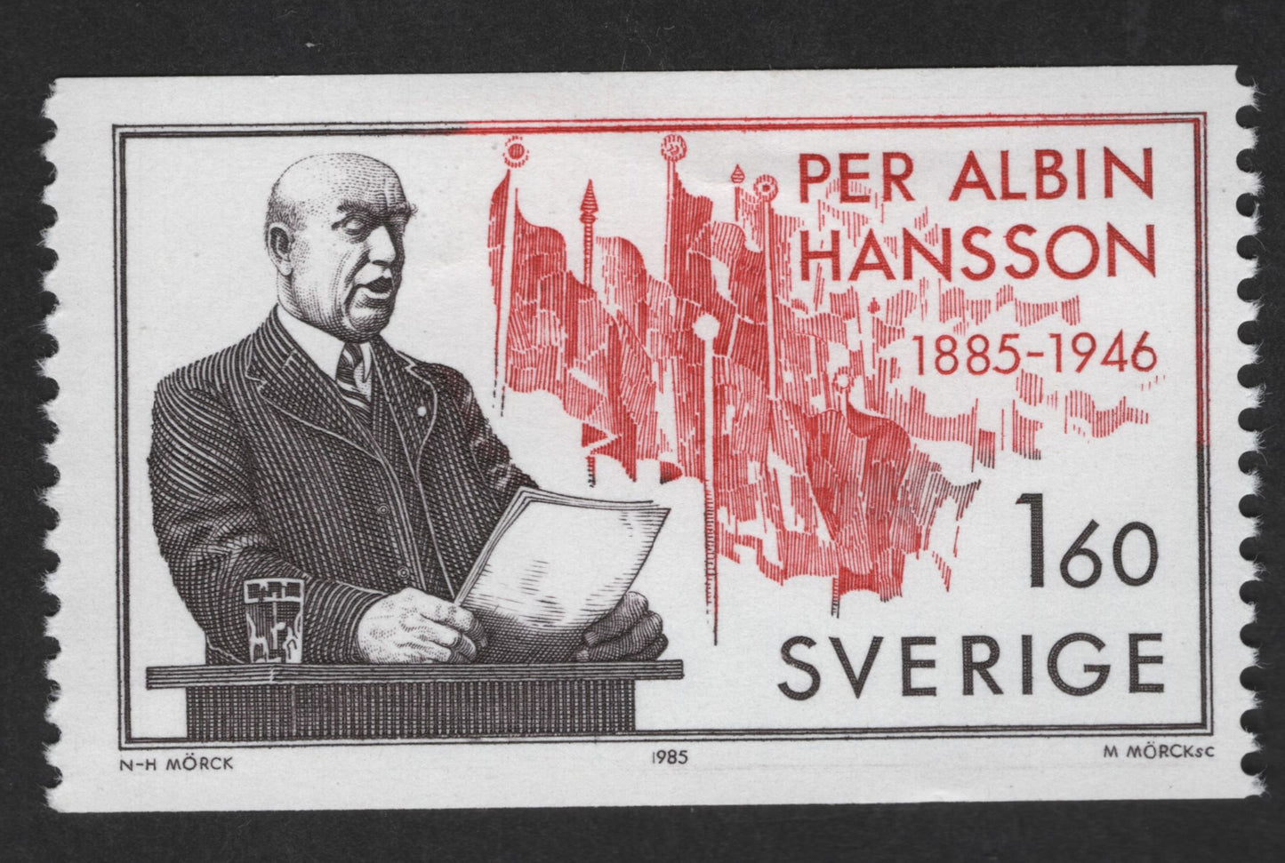 SCG12723 - Sweden 1985 – Per Albin Hansson Commemorative Stamp (160 Öre)