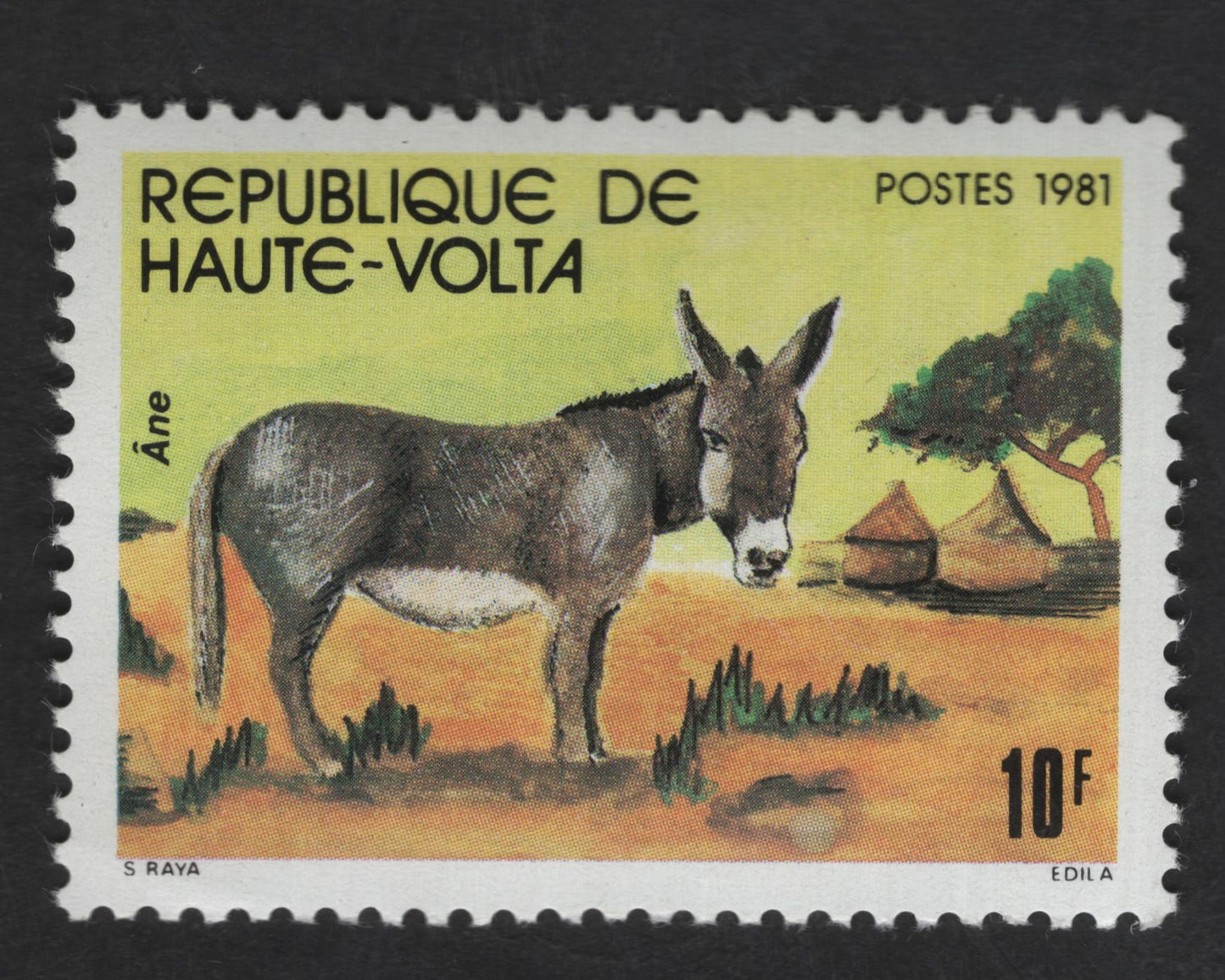 SCG12714 - Upper Volta 1981 – Donkey (Âne) Rural Life Stamp – 10 Francs