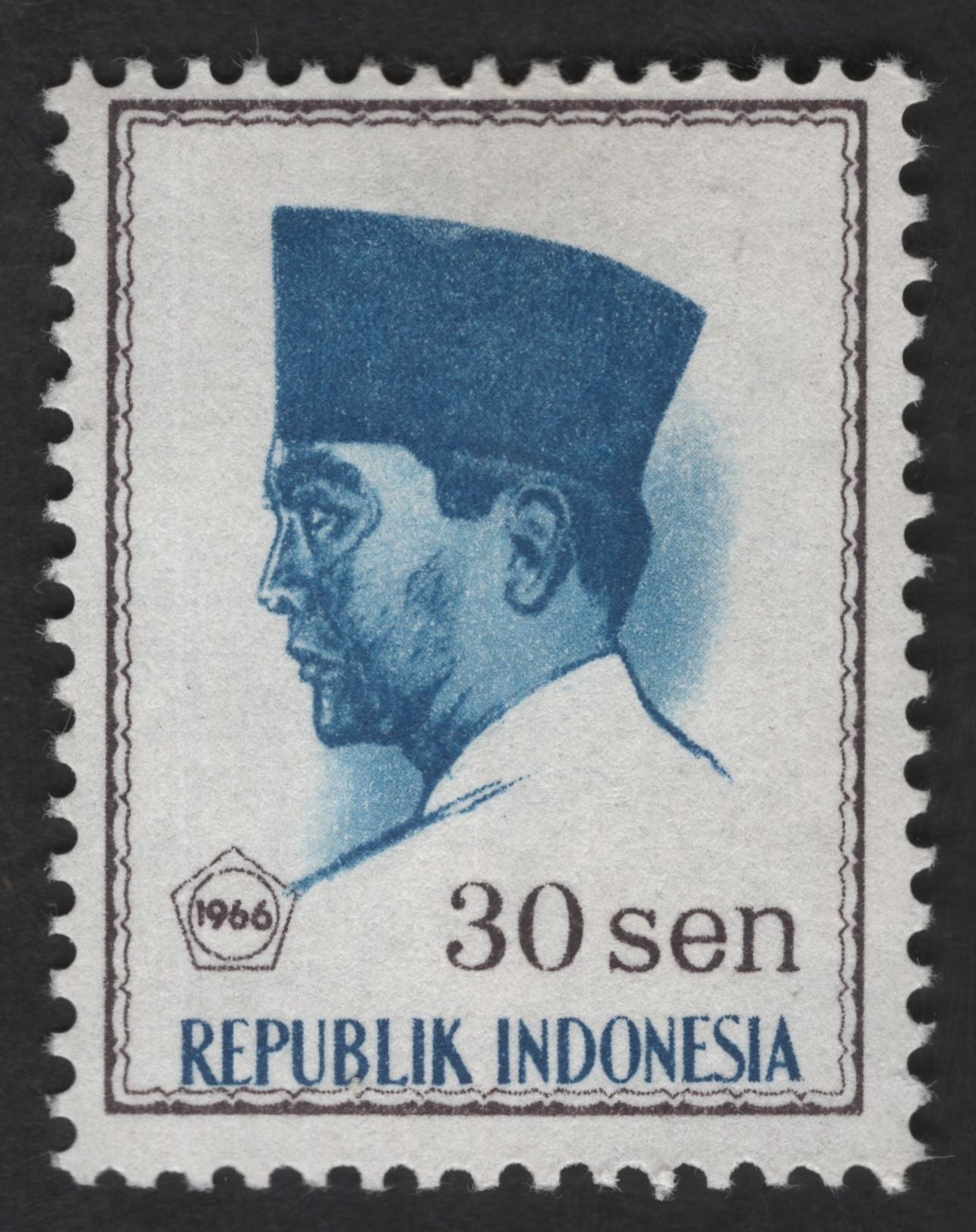 SCG12746 - Indonesia 1966 – President Sukarno 30 Sen Definitive Stamp