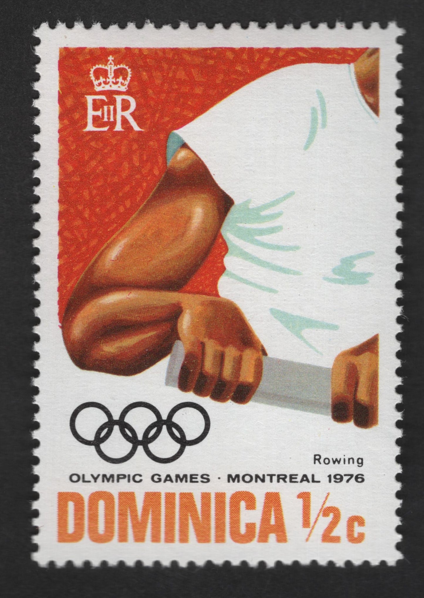 SCG12752 - Dominica 1976 Montreal Olympic Games – Rowing ½c Commemorative Stamp