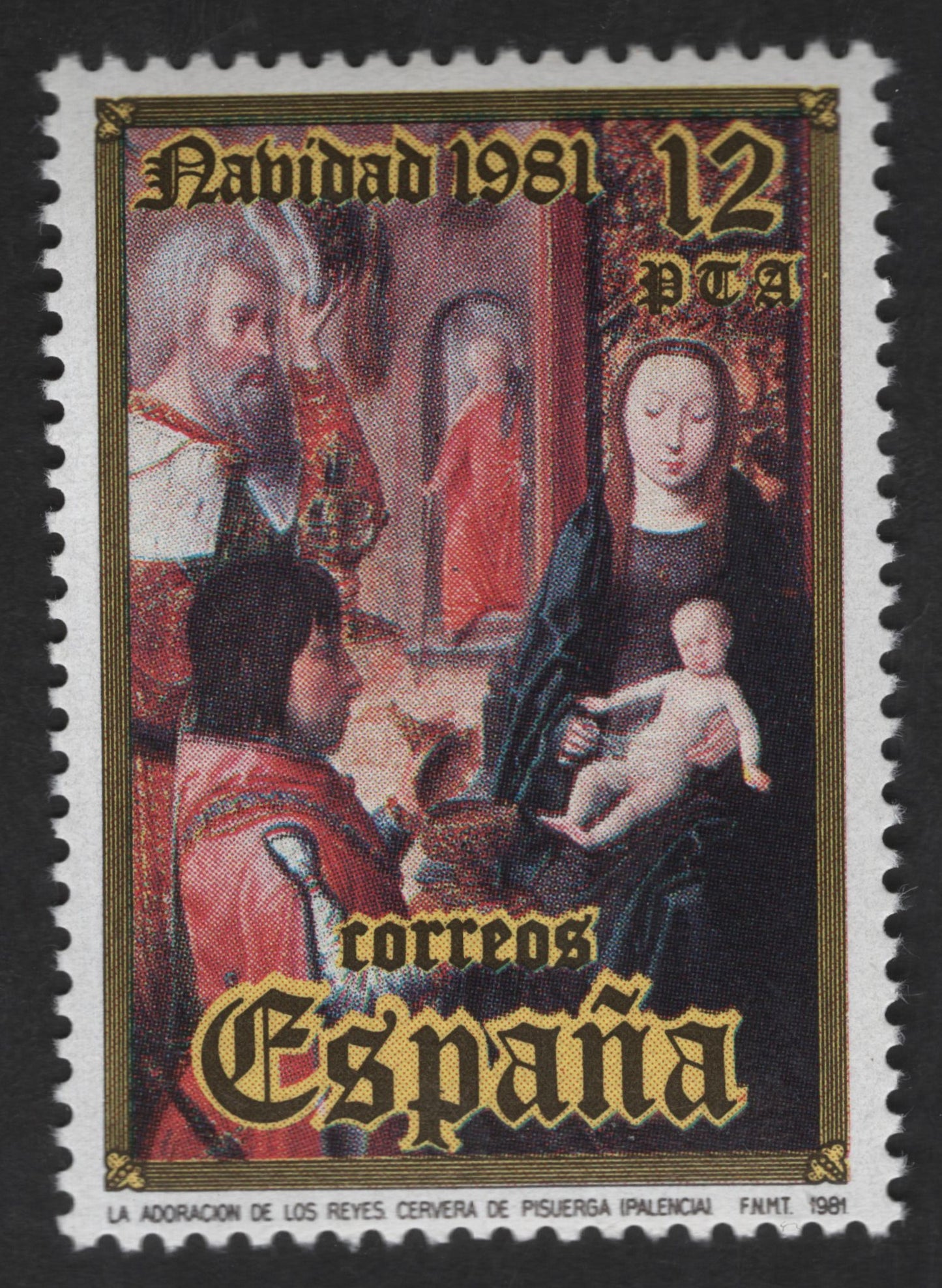 SCG12736 - Spain 1981 Christmas – La Adoración de los Reyes (Adoration of the Magi) 12 PTA Stamp