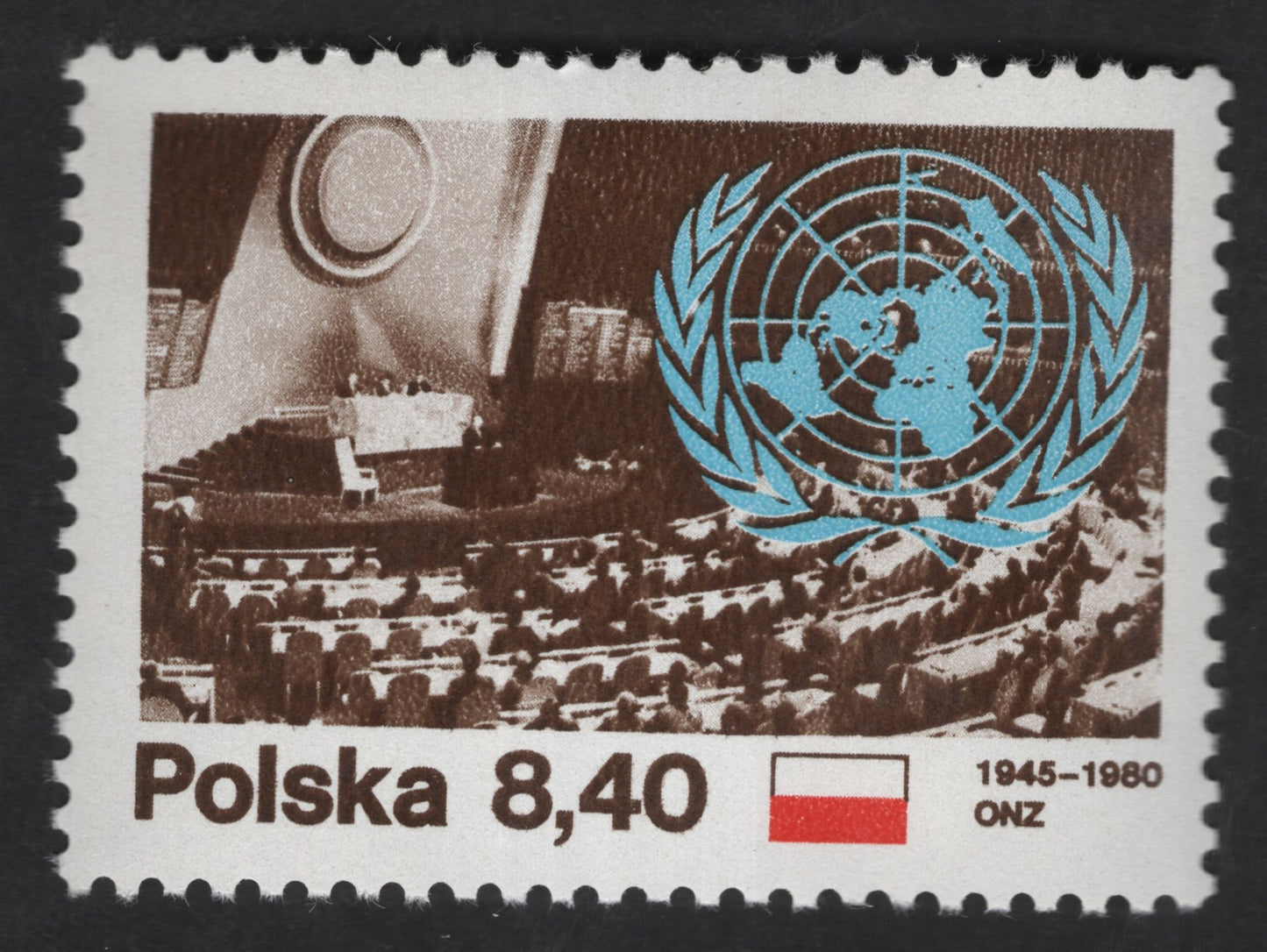 SCG12759 - Poland 1980 – 35th Anniversary of the United Nations (ONZ) – 8.40 zł Commemorative