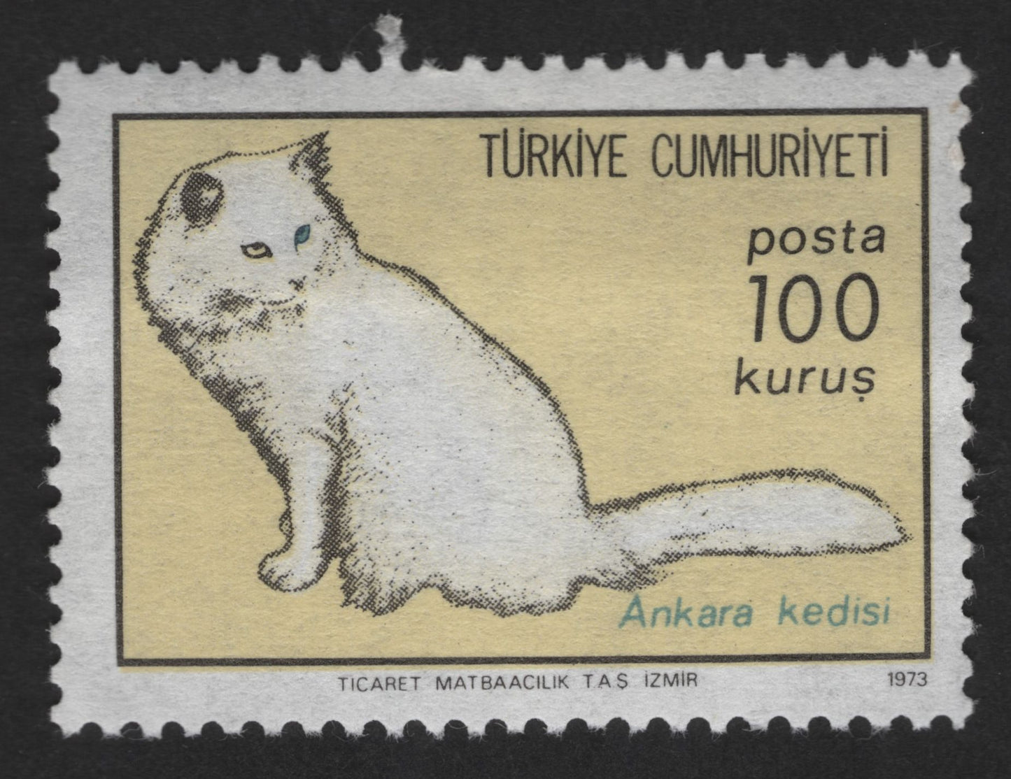 SCG12776 - Turkey 1973 Ankara Cat (Ankara Kedisi) – 100 Kuruş Domestic Animals Issue