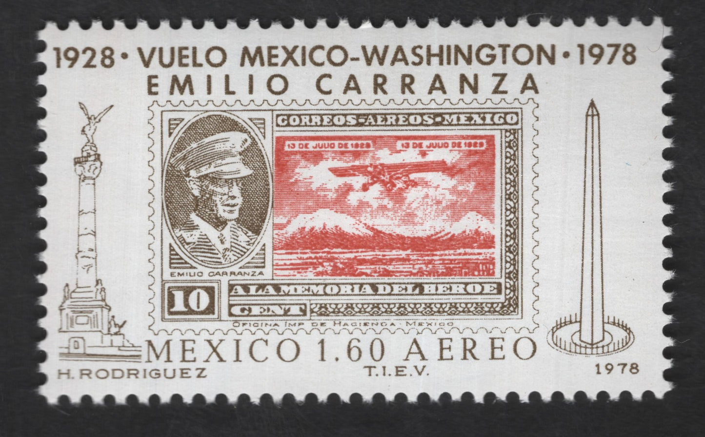 SCG12796 - Mexico 1978 Airmail – 50th Anniversary Mexico–Washington Flight (Emilio Carranza)