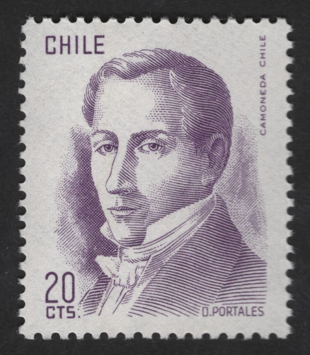 SCG12786 - Chile 20 Centavos Diego Portales Definitive Stamp