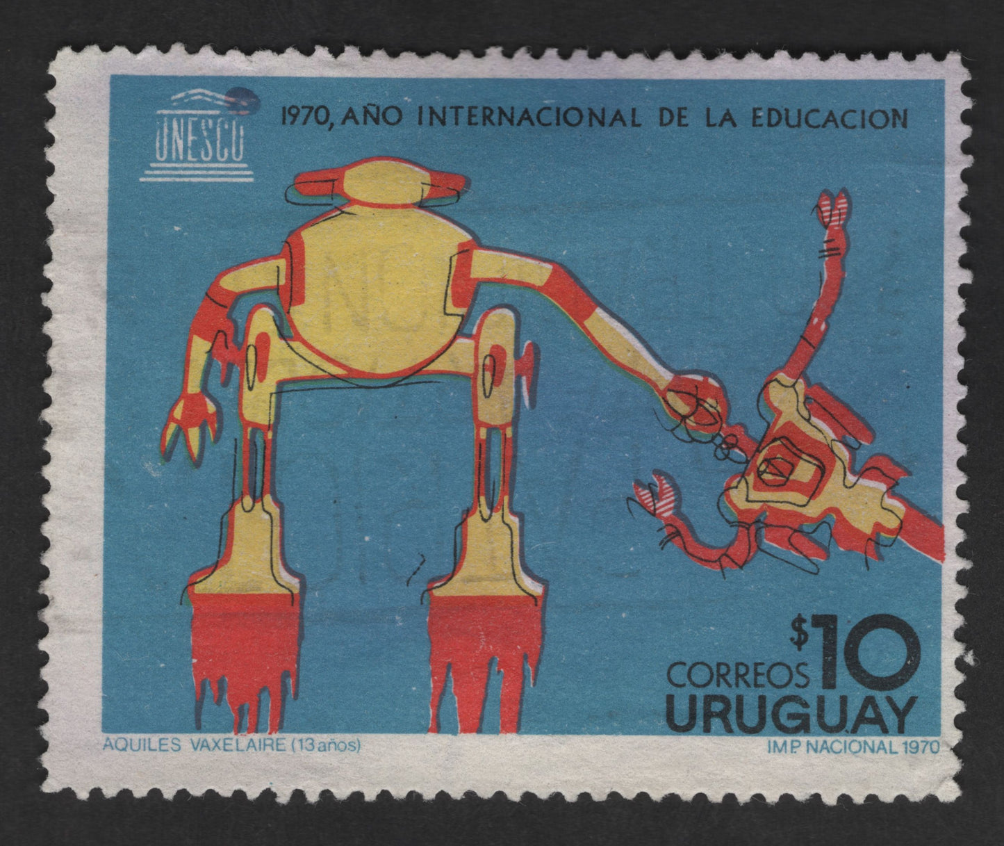 SCG12816 - Uruguay 1970 – UNESCO International Year of Education (Child Art Design)