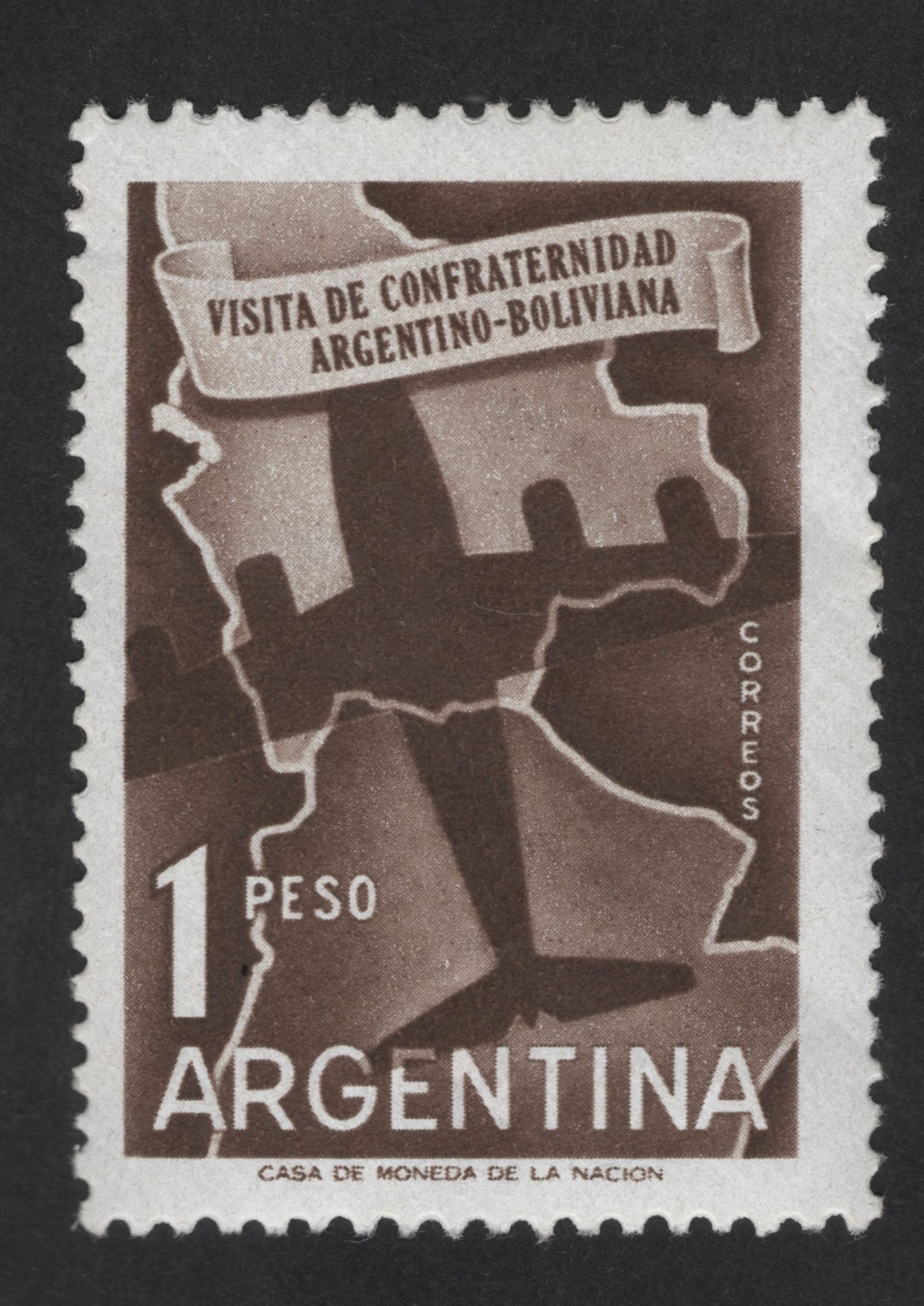 SCG12693 - Argentina 1 Peso – Argentine-Bolivian Fraternity Visit Commemorative Stamp