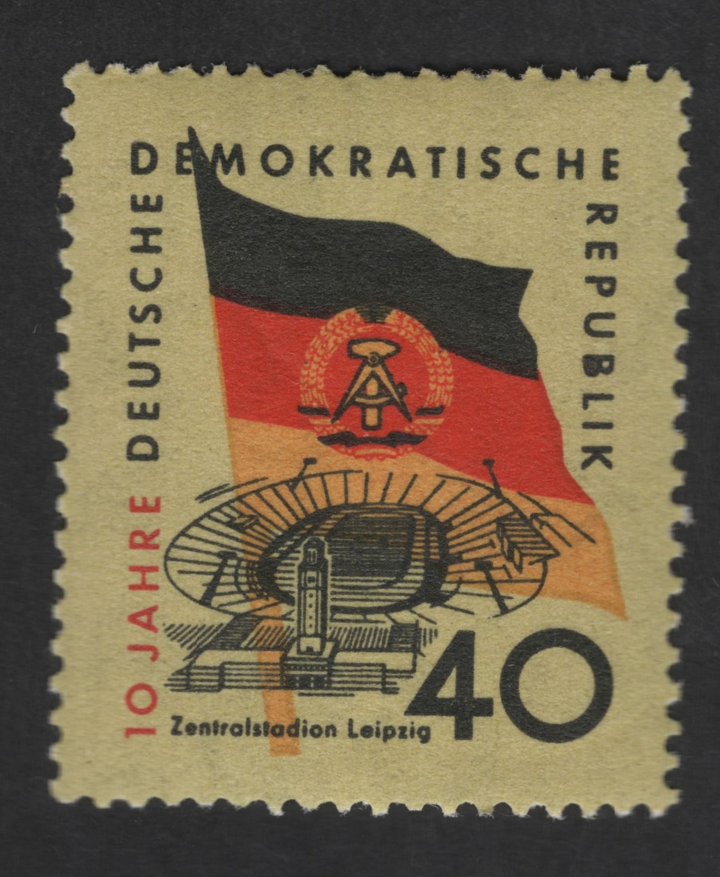 SCG12700 - East Germany 1956 – 10th Anniversary of Zentralstadion Leipzig (40 Pfennig)