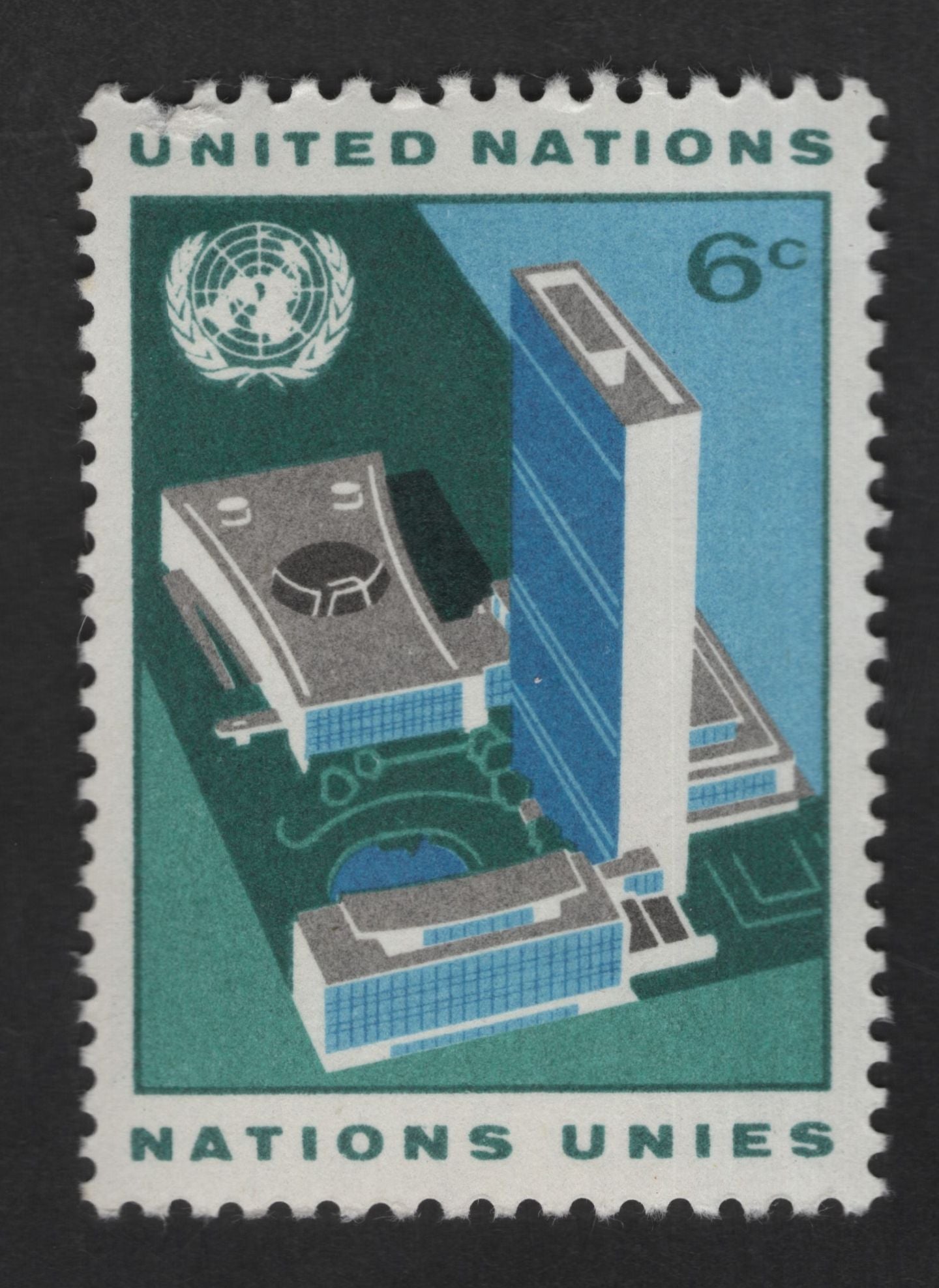 SCG12703 - United Nations 6¢ – UN Headquarters, New York Definitive Issue