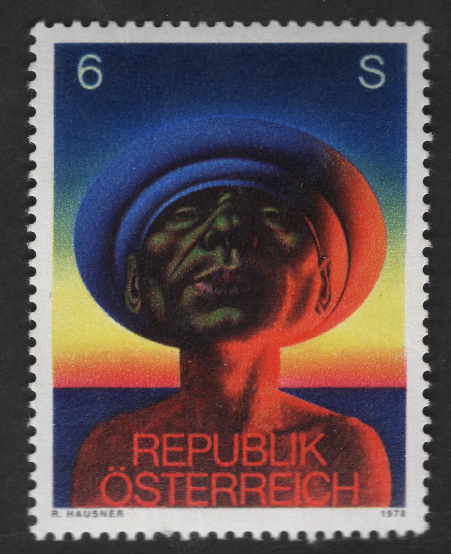 SCG12568 - Austria 1978 – Modern Art Portrait by Rudolf Hausner (6 Schilling)