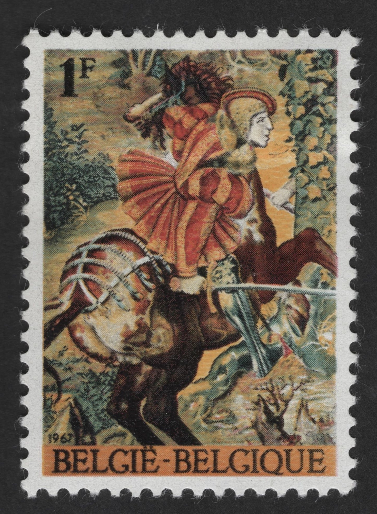 SCG12569 - Belgium 1967 – Medieval Tapestry Art (1 Franc) Stamp