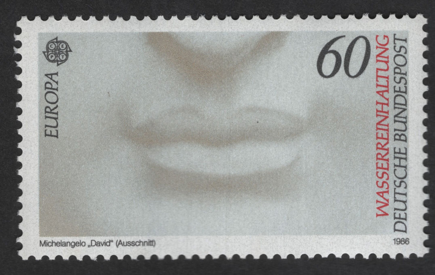 SCG12600 - Germany 1986 – EUROPA Issue: Michelangelo’s David (Detail) – 60 Pfennig
