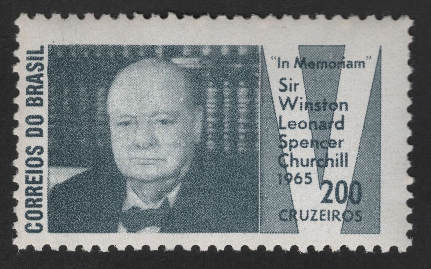 SCG12604 - Brazil 1965 In Memoriam Sir Winston Churchill – 200 Cruzeiros Commemorative Stamp