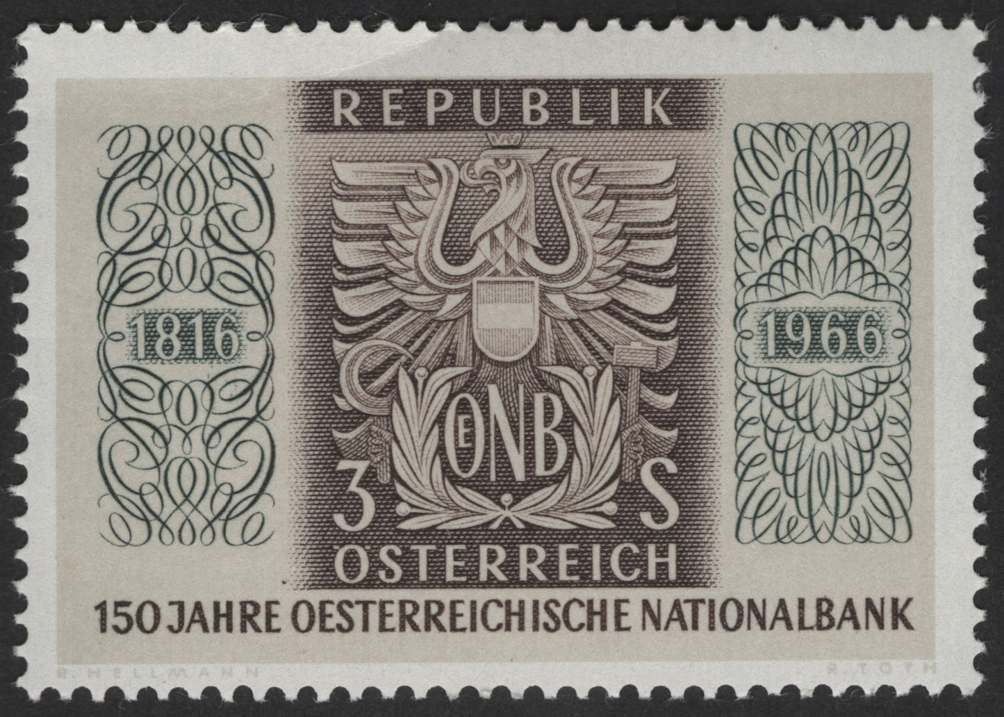 SCG12416 - Austria 1966 – 150 Years Austrian National Bank (3 Schilling)