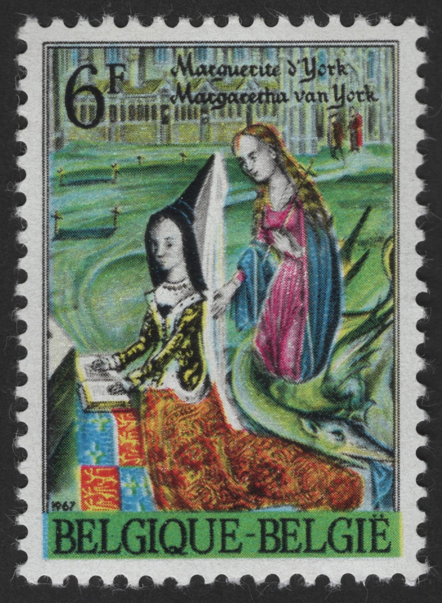 SCG12439 - Belgium 1967 – Marguerite of York (Unicorn Tapestry Issue)