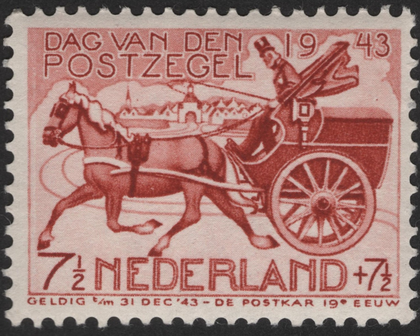 SCG12449 - Netherlands 1943 “Dag van den Postzegel” (Stamp Day) – 7½c + 7½c