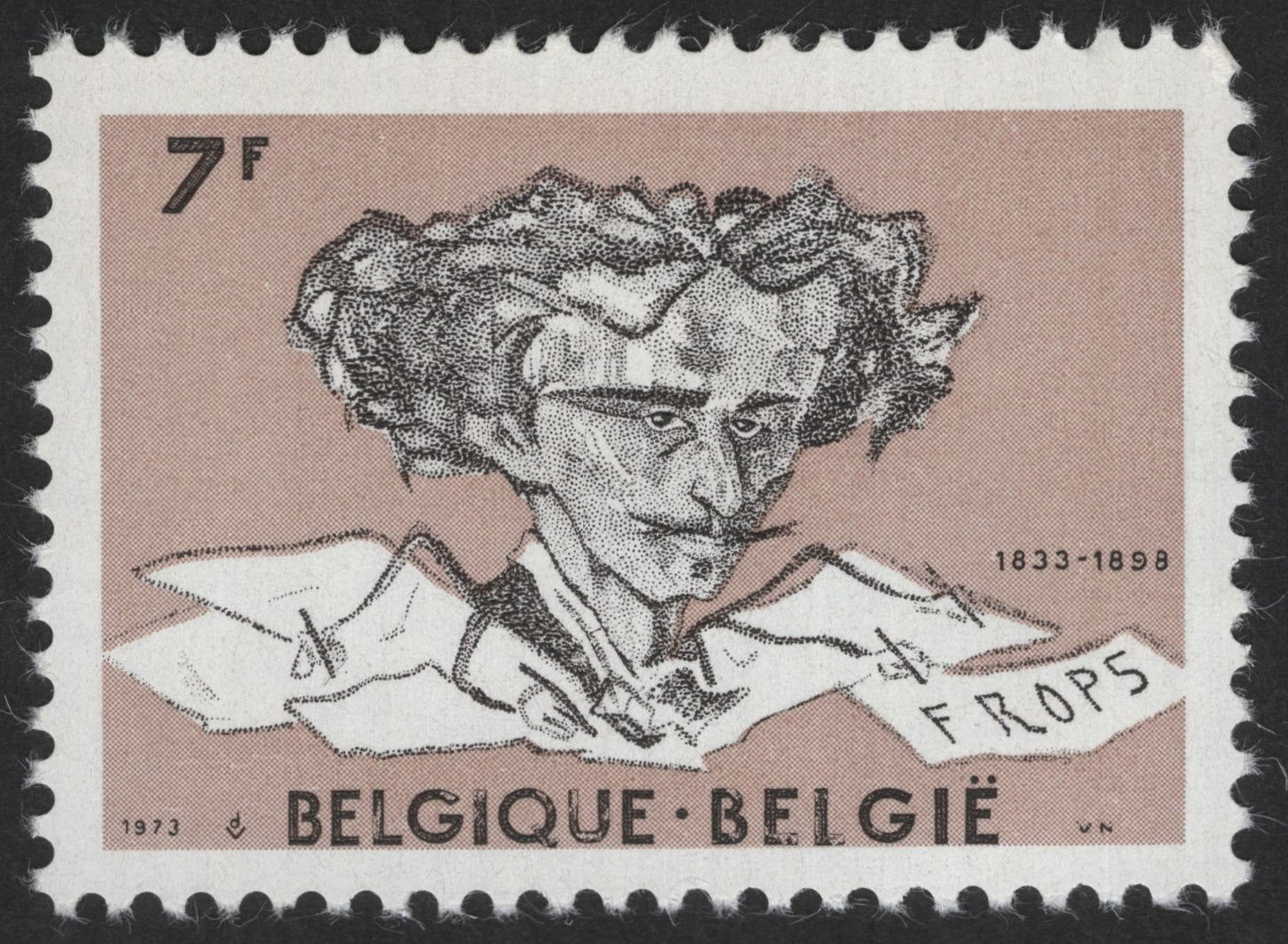 SCG12462 - Belgium 1973 – James Ensor Commemorative Stamp (7 Francs)