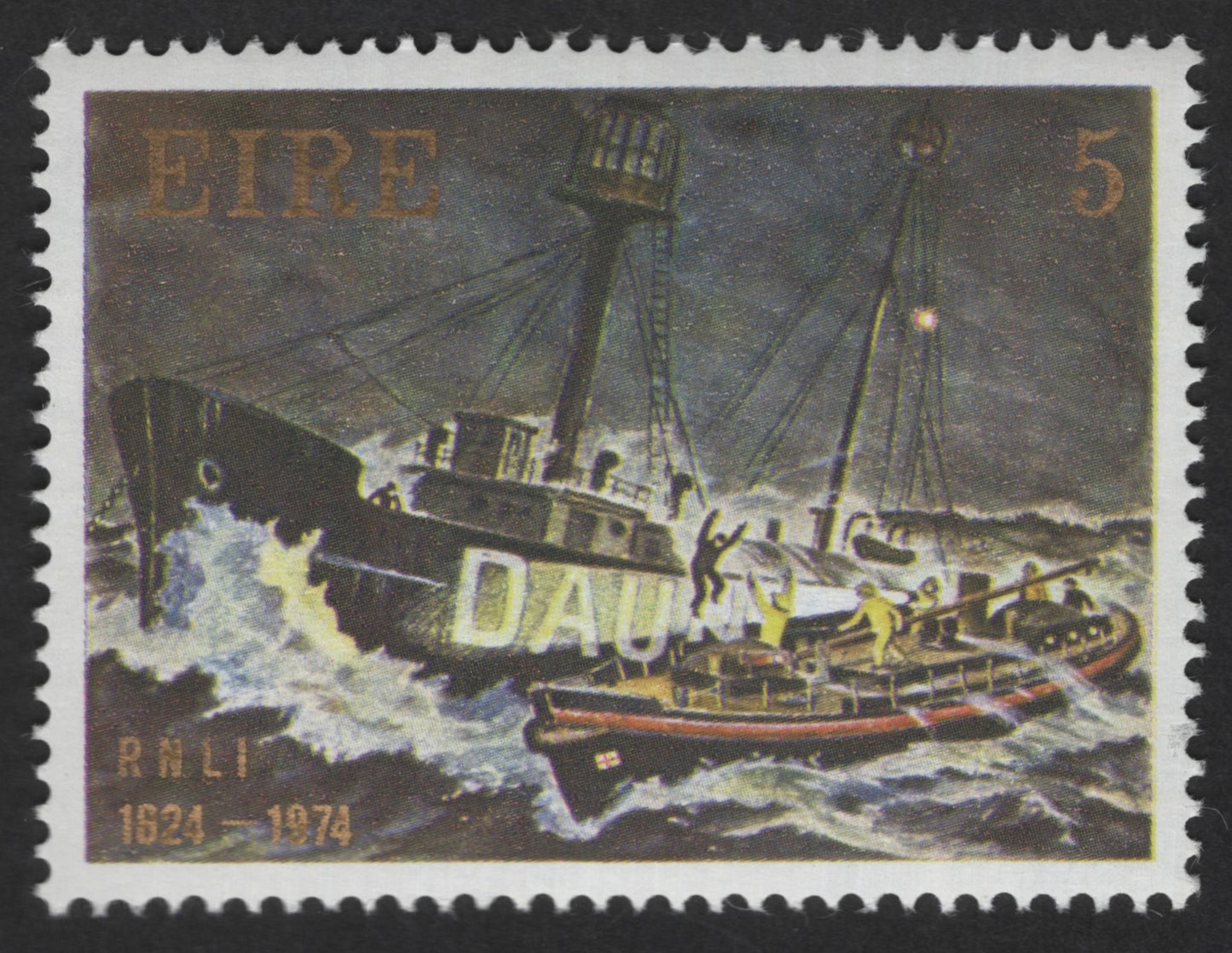 SCG12466 - Ireland 1974 – RNLI 150th Anniversary Lifeboat Rescue Stamp (5p)