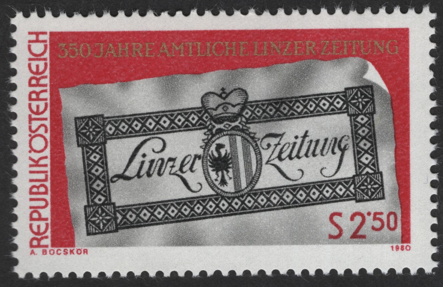 SCG12454 - Austria 1980 – 550 Years of the Linzer Zeitung (S 2.50)