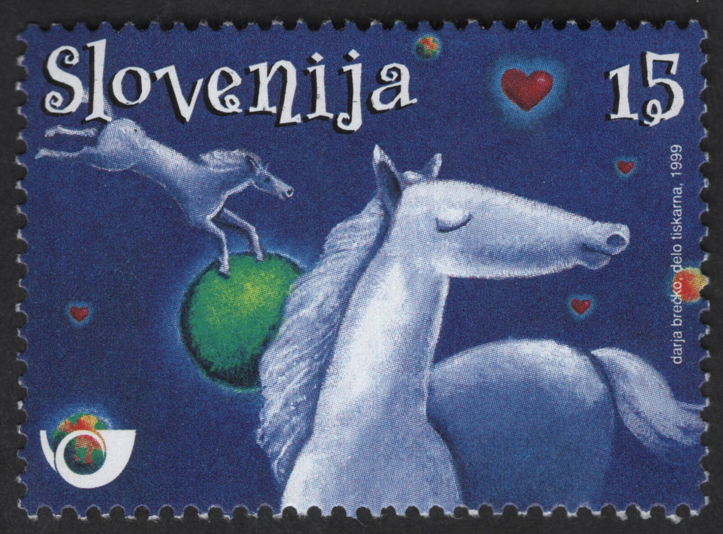 SCG12446 - Slovenia 1999 – “Unicorn for the New Millennium” 15 Tolar Stamp