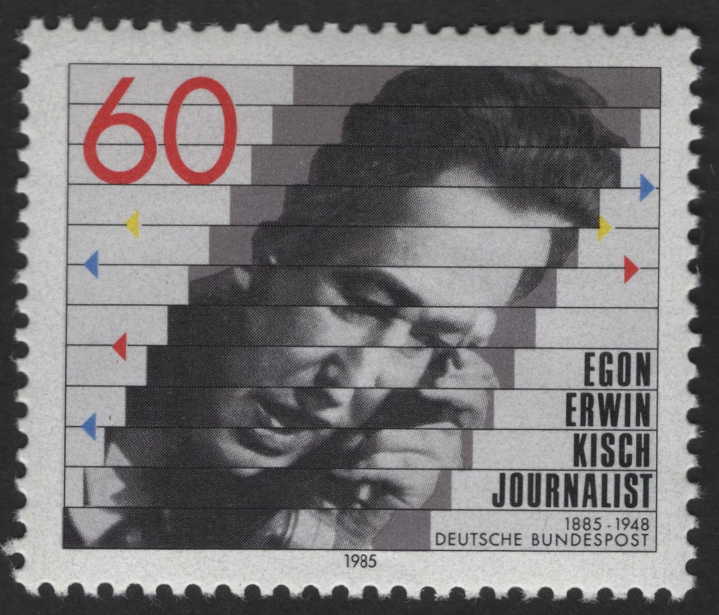 SCG12491 - Germany 1985 – Egon Erwin Kisch Journalist Commemorative Stamp (60 Pfennig)