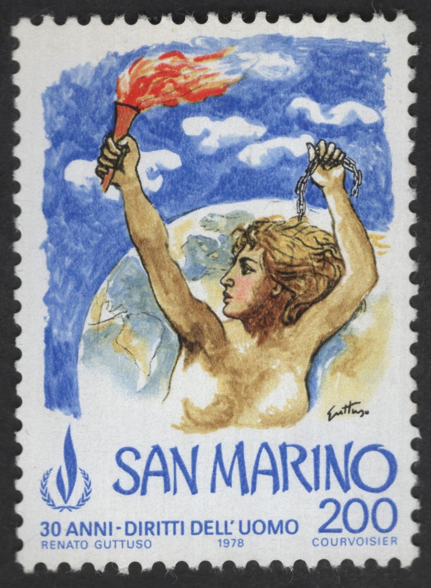 SCG12472 - San Marino 1978 – 30th Anniversary of Human Rights Stamp (Renato Guttuso Design)
