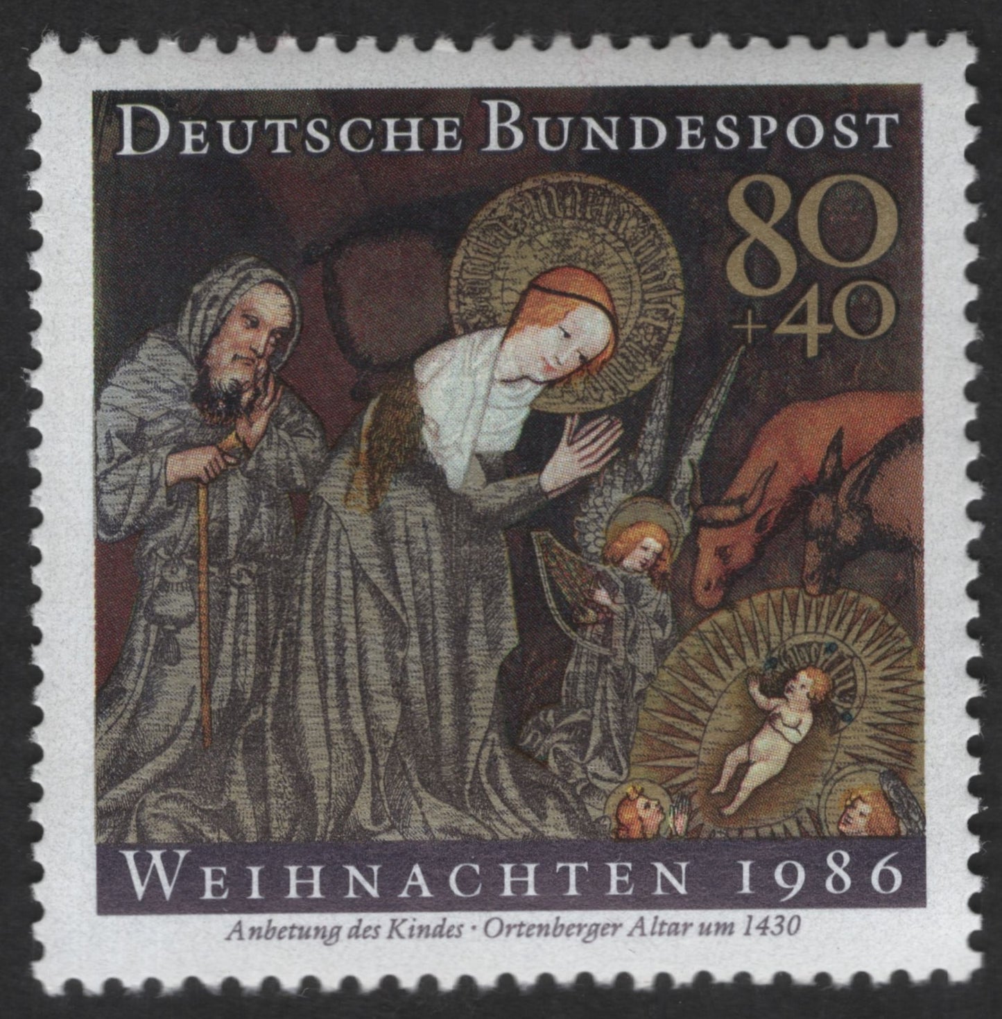 SCG12474 - Germany 1986 Christmas – Adoration of the Child (Ortenberger Altar) Stamp