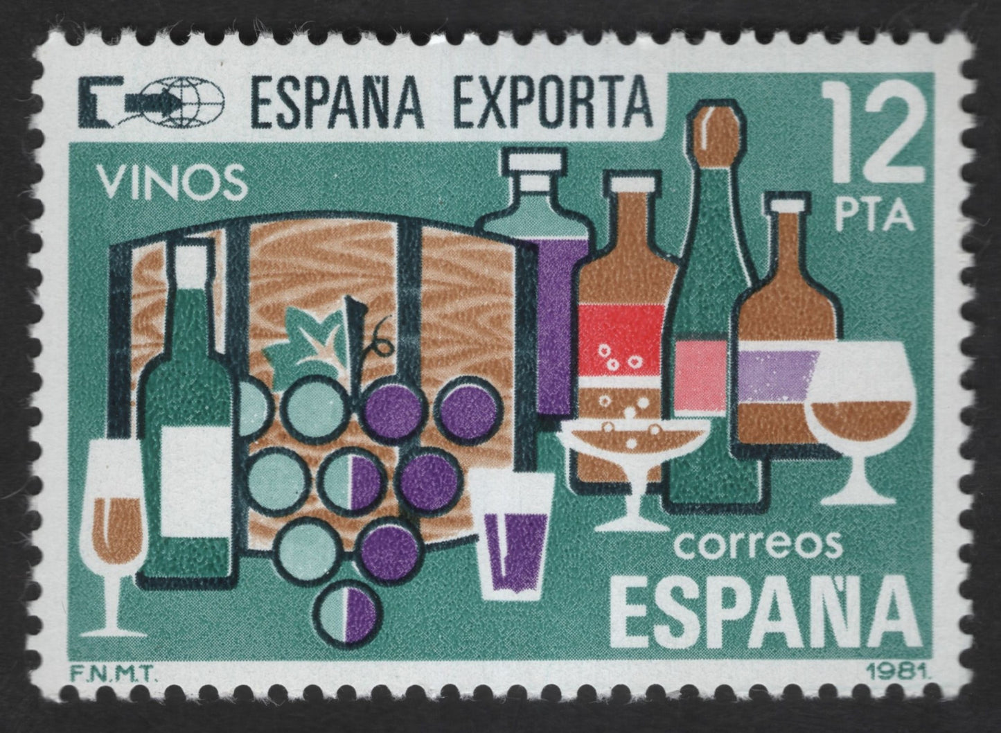 SCG12500 - Spain 1981 – España Exporta “Vinos” Wine Export Stamp (12 PTA)